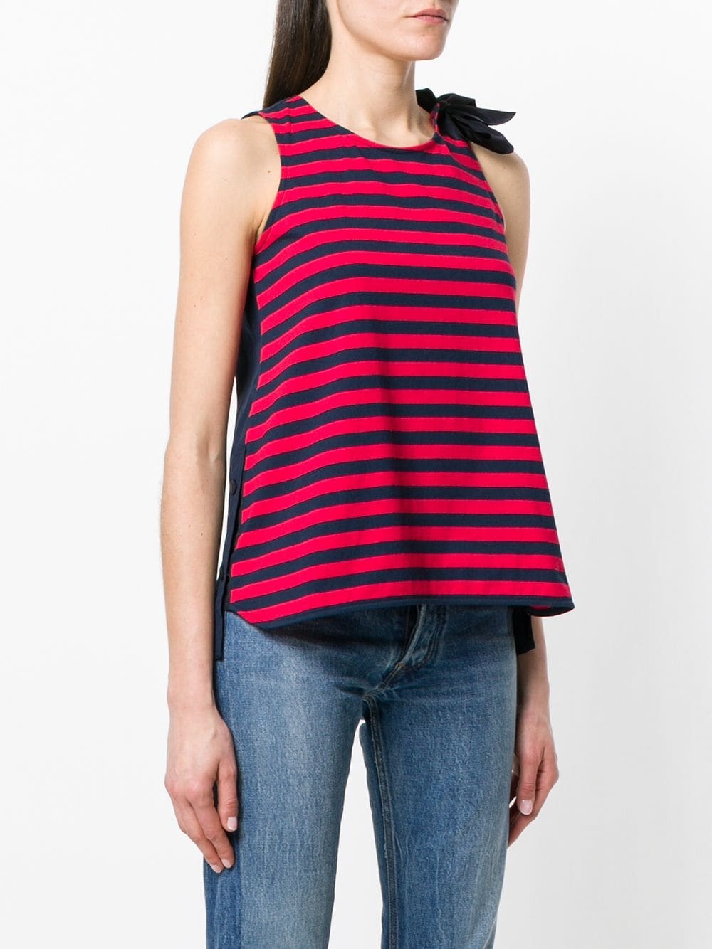 striped bow detail vest top - 3