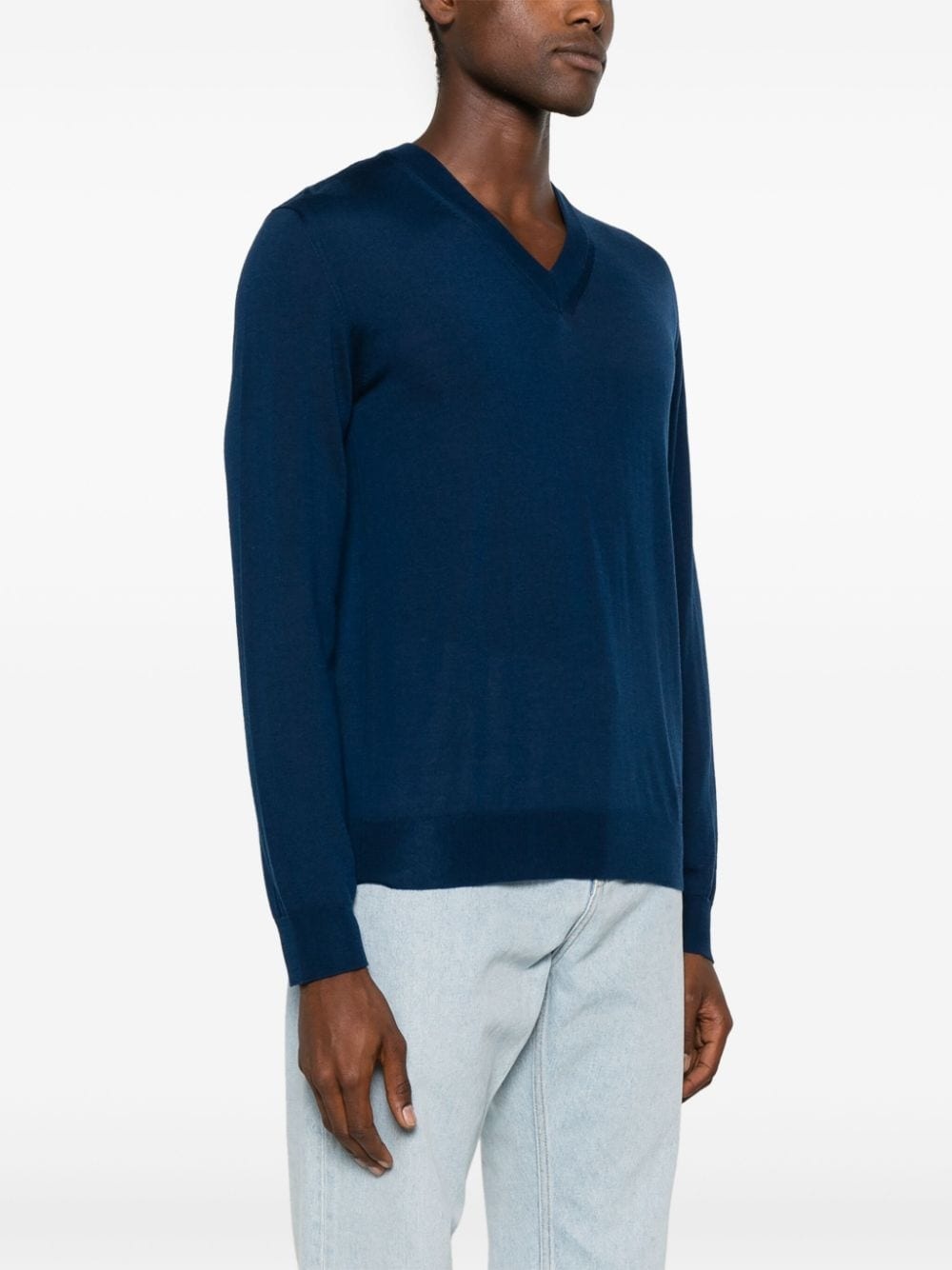 V-neck virgin-wool jumper - 3