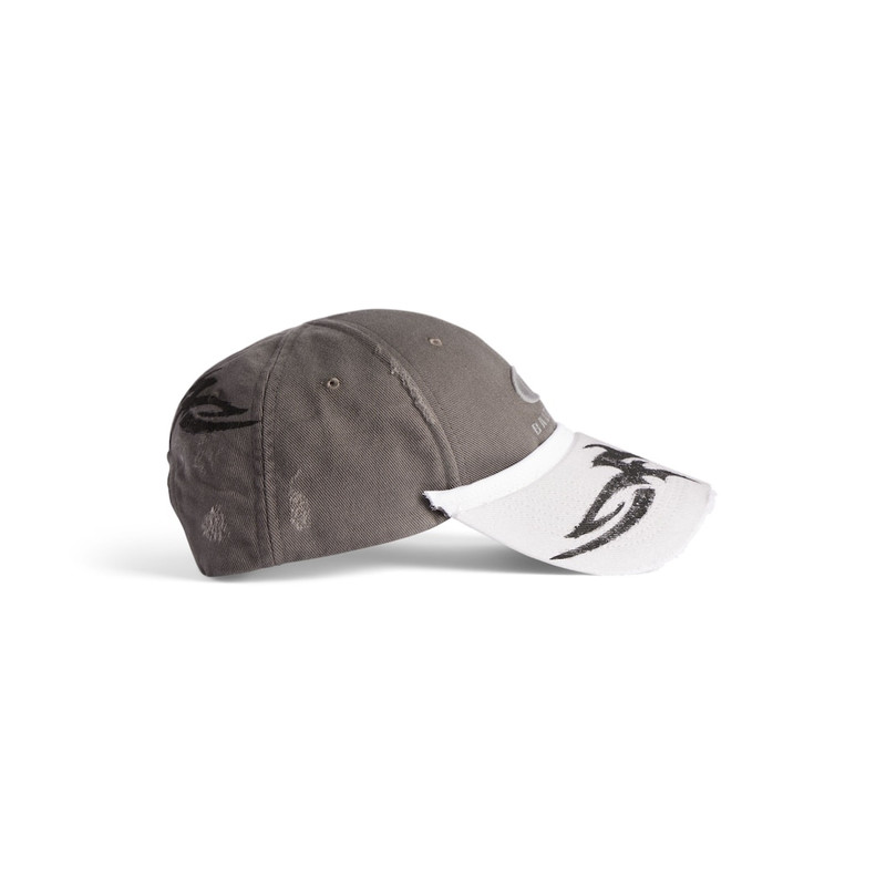Women's Patched Visor Cap  in Grey/white 4