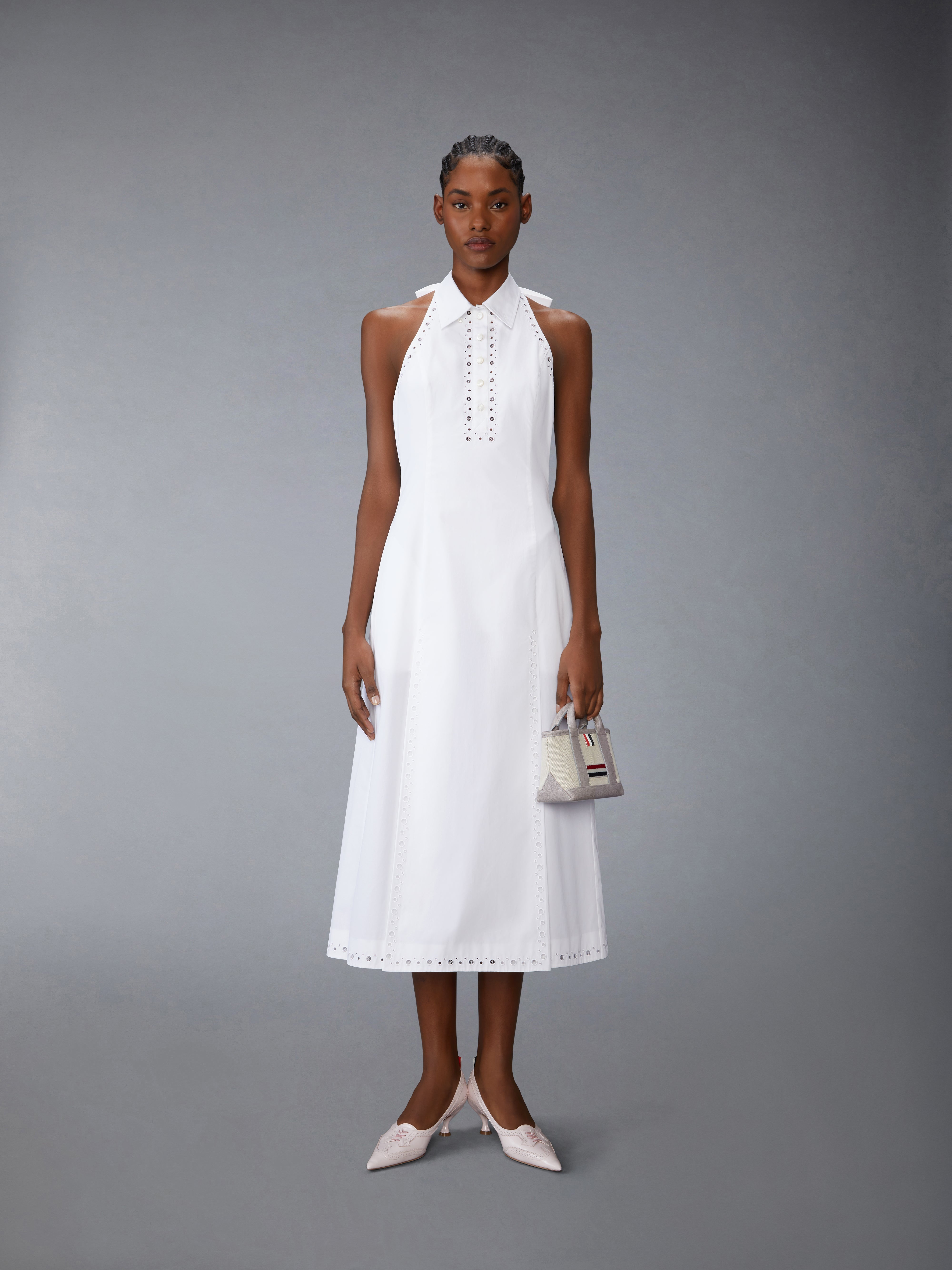 ANGLAISE AND POPLIN POLO HALTER DRESS - 5