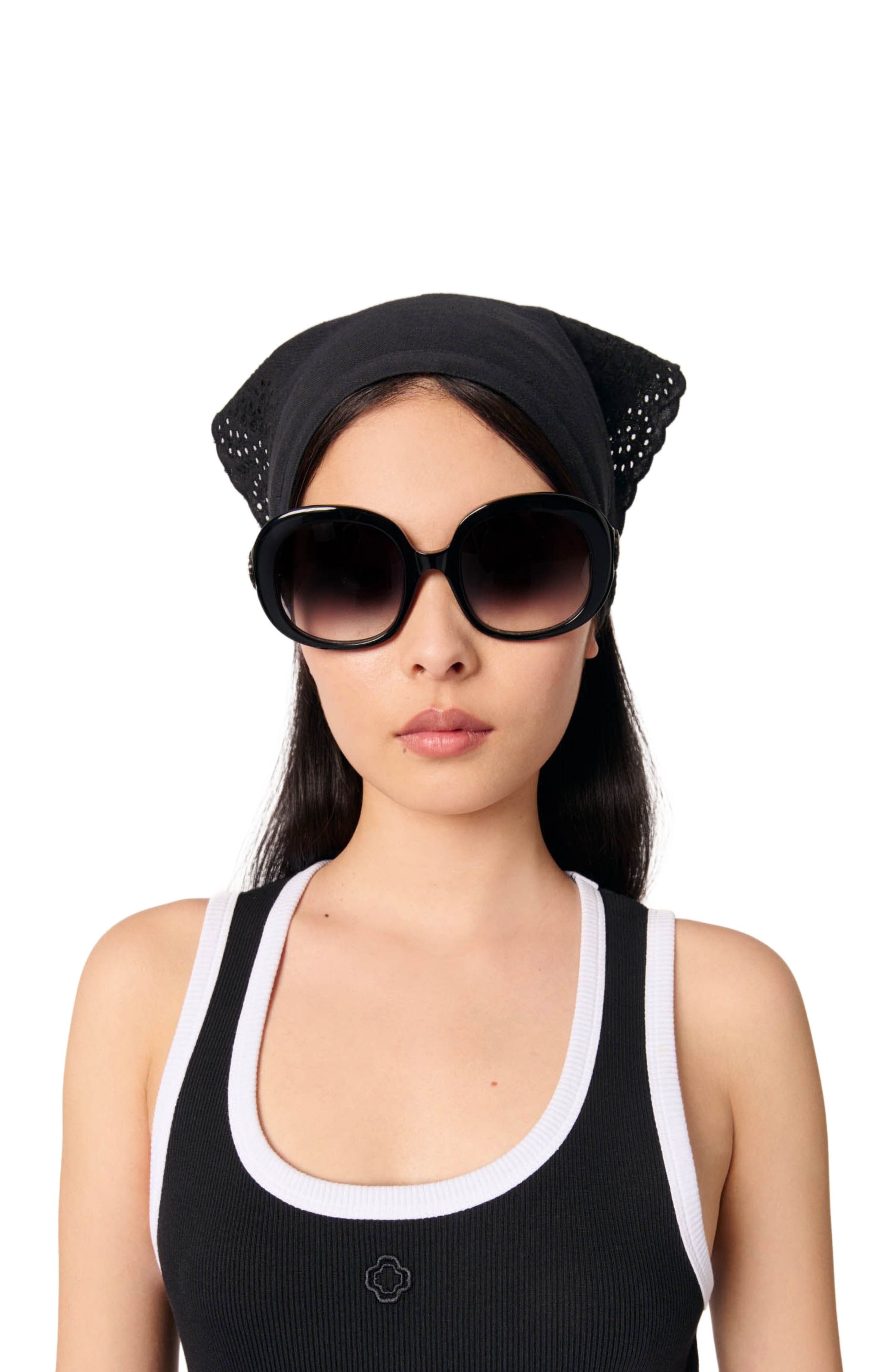 maje Ribbed vest top in Black /White at Nordstrom - 5