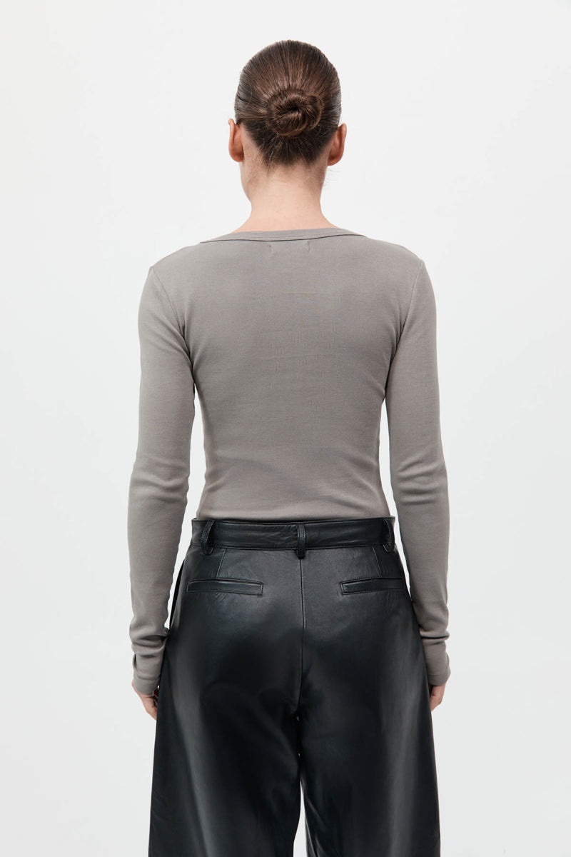 Organic Cotton Long Sleeve Top - Slate - 6