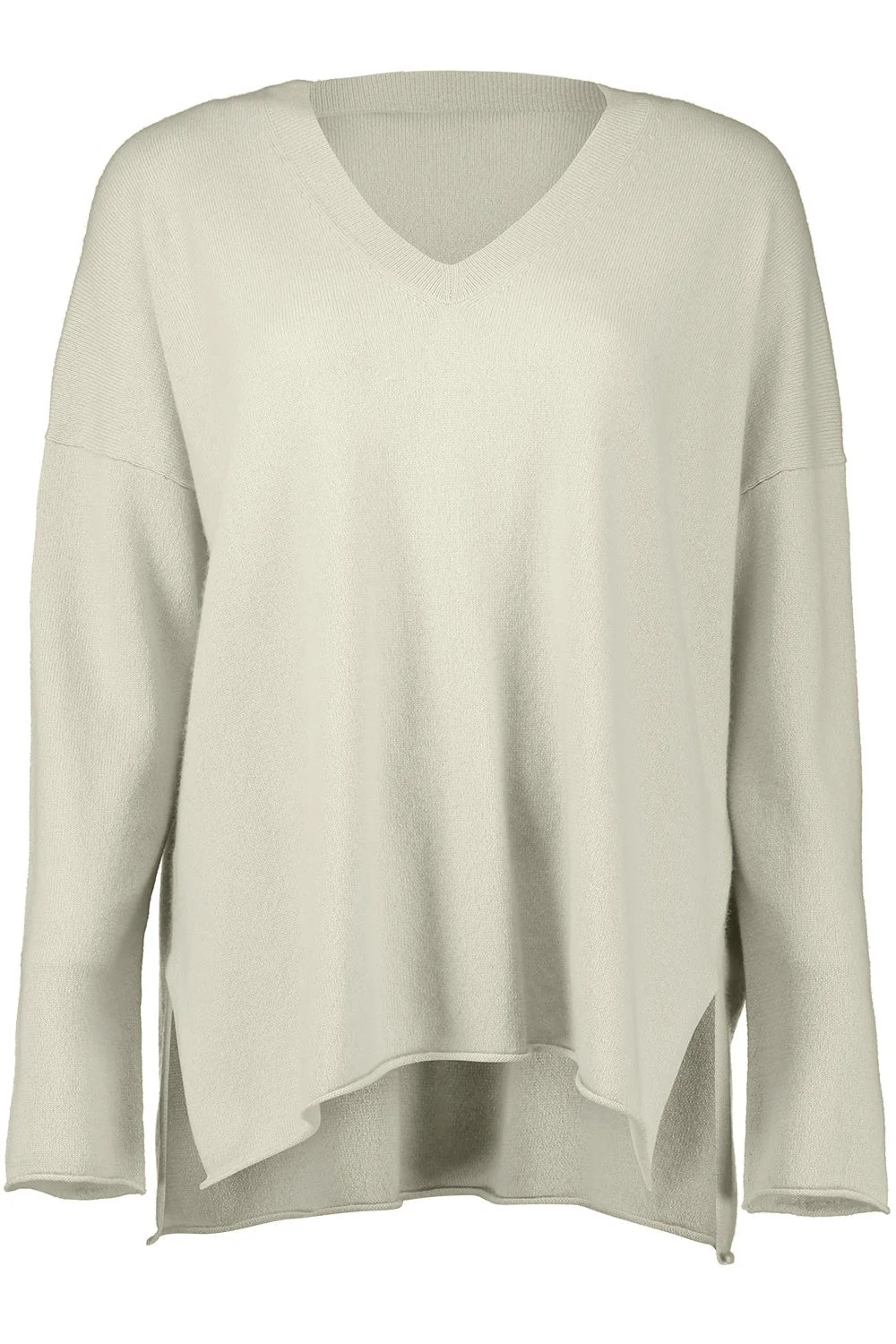 LONG SLEEVE VNECK SWEATER - FLEUR DE SEL - 1