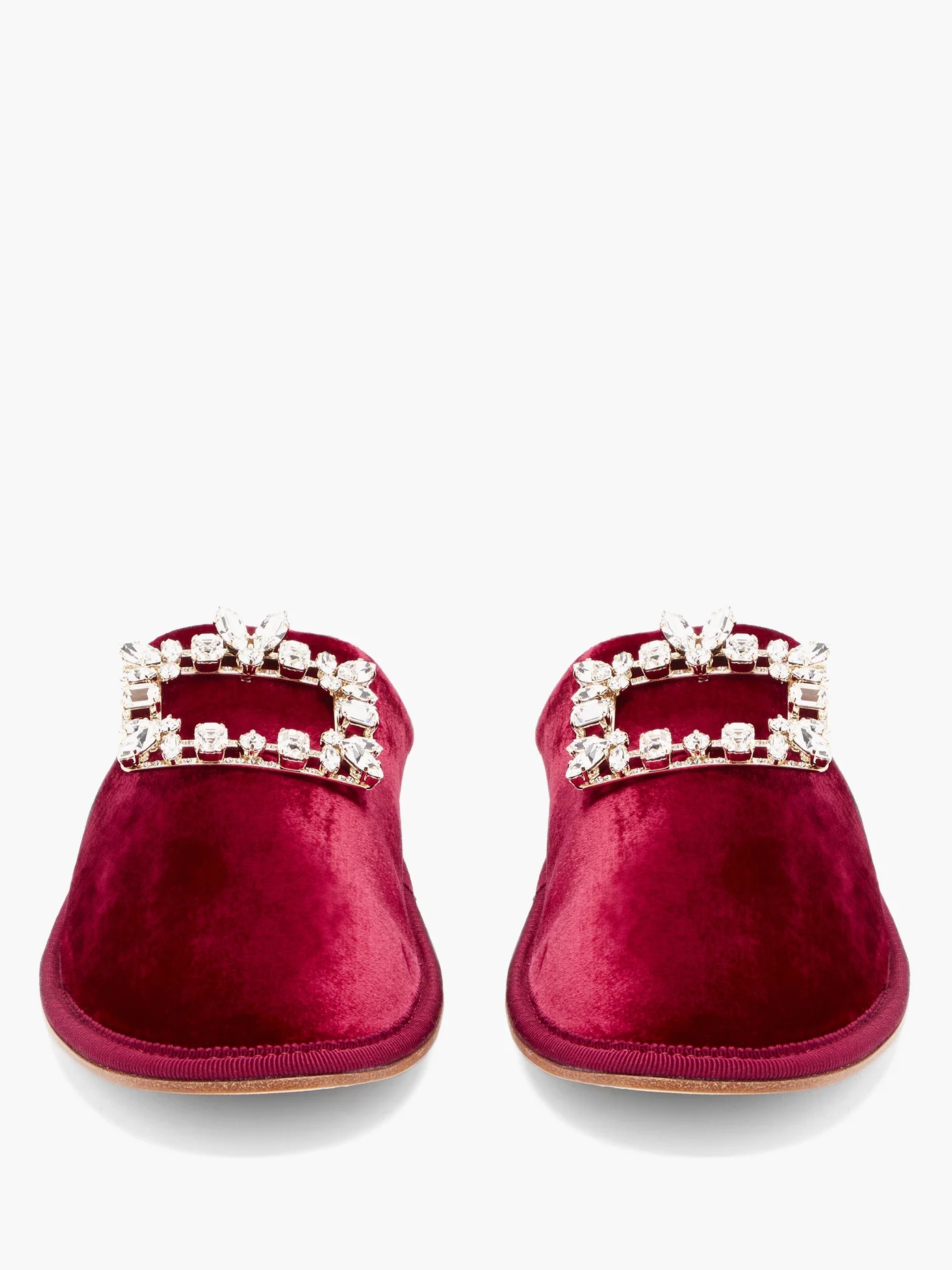 Hotel Vivier crystal-buckle velvet slippers - 5