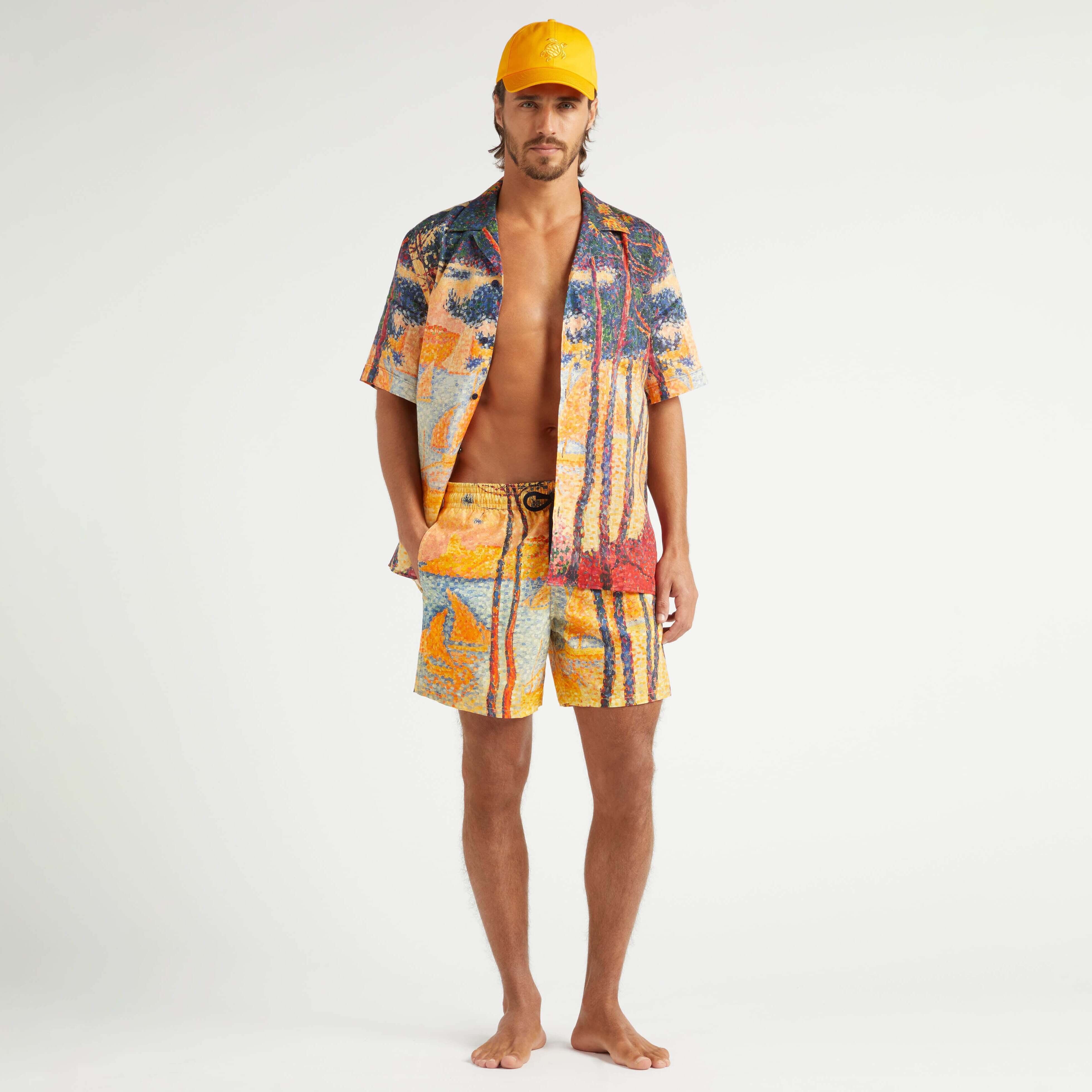 Men Linen Bowling Shirt Voiles de Pin - 5