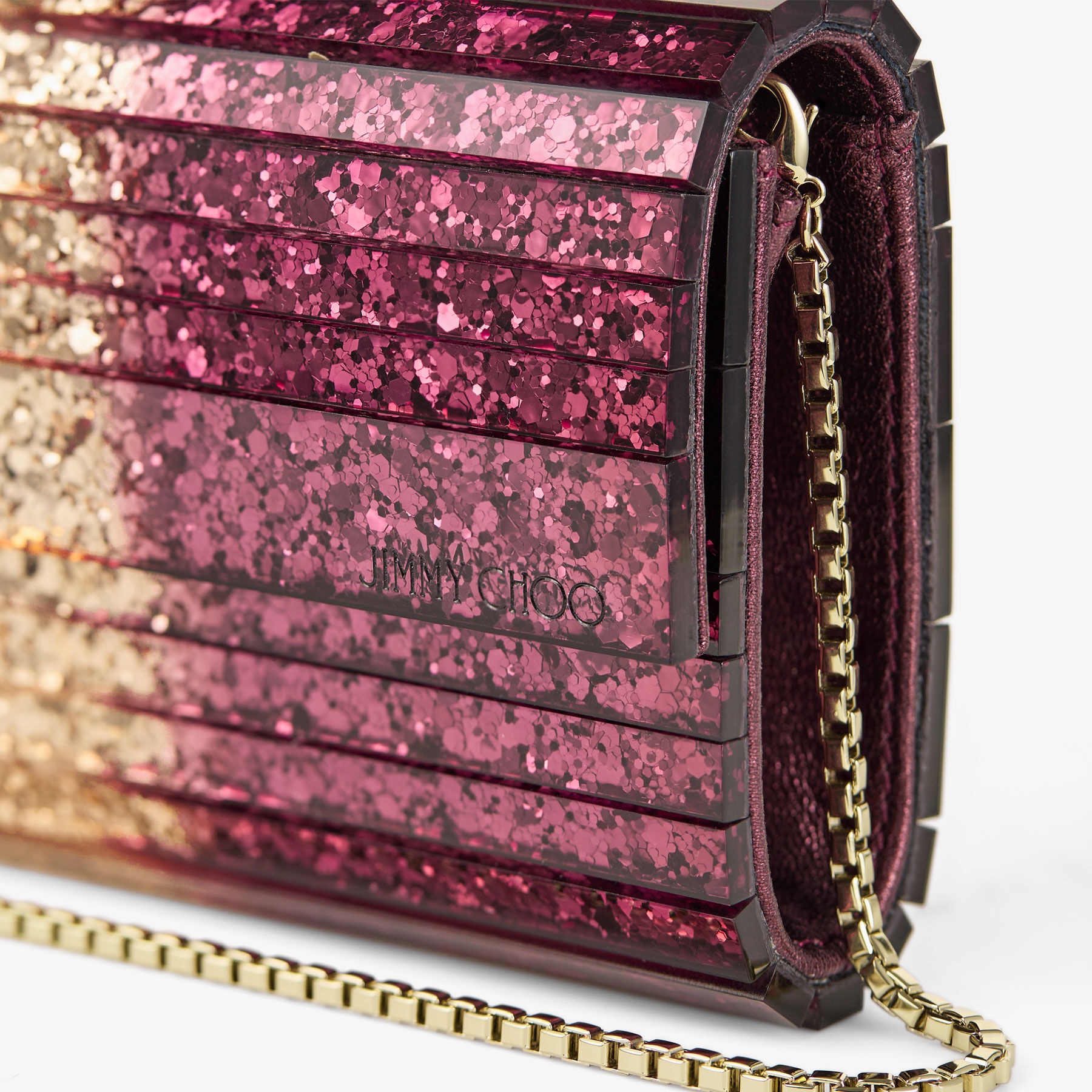 Sweetie
Silky Blush Dégradé Glitter Plexi Clutch Bag - 3