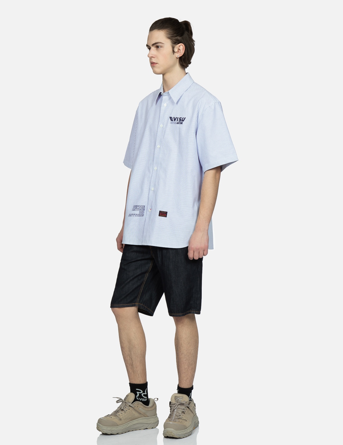 SEAGULL DAICOCK PRINT DENIM SHORTS - 4