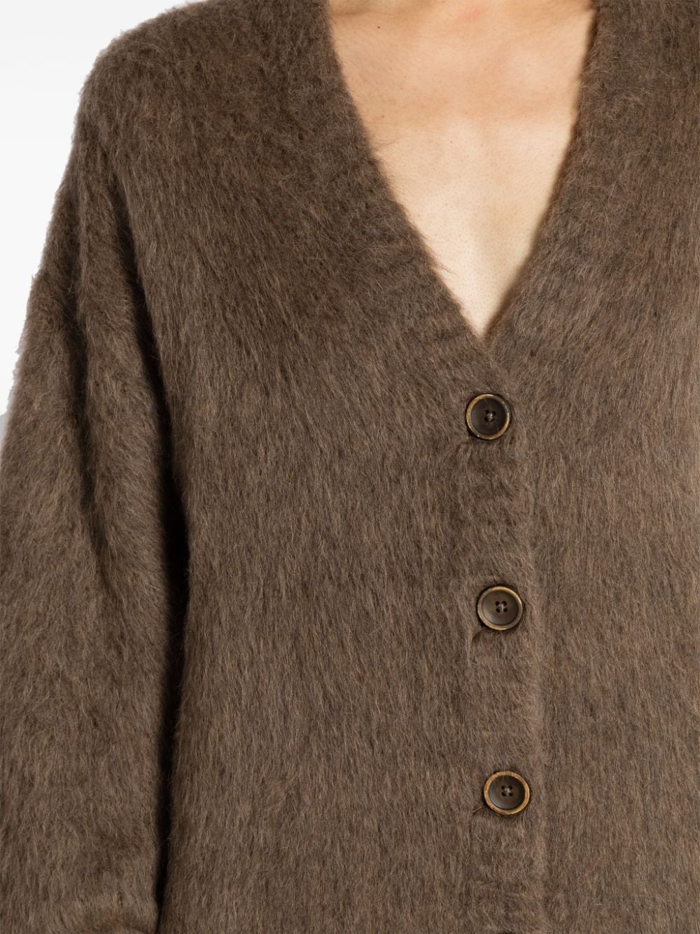 brushed V-neck cardigan - 5