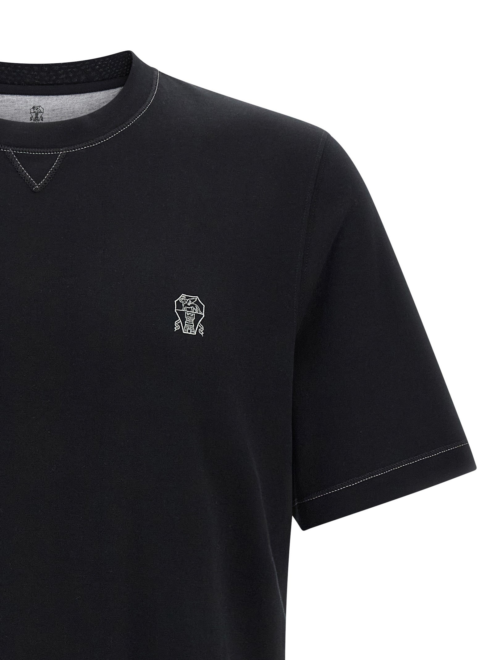 Logo Embroidery T-Shirt Black - 3