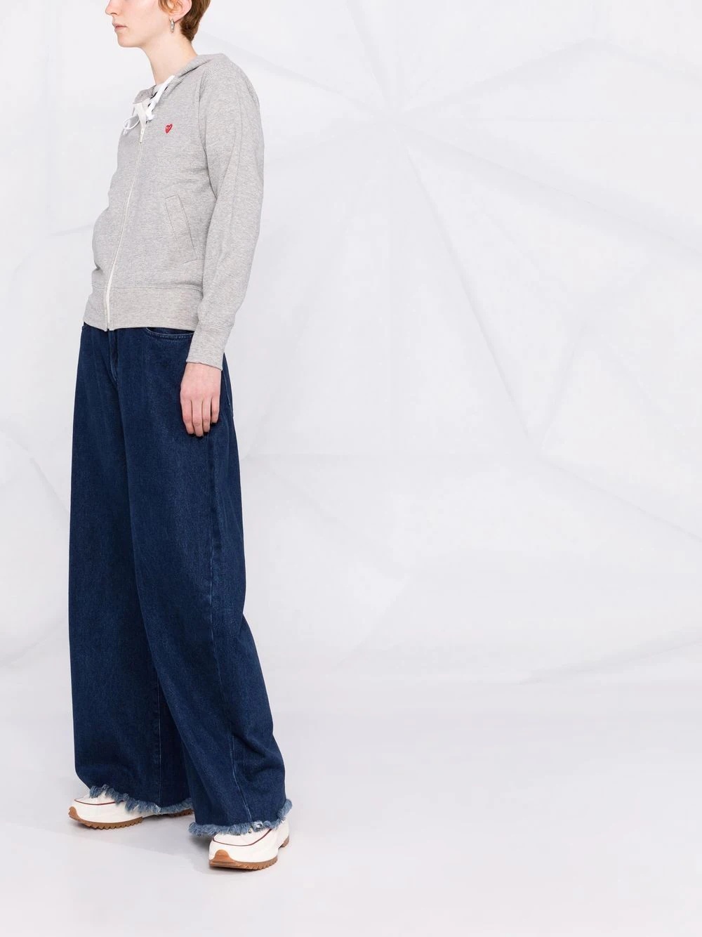 embroidered-motif zip-fastening hoodie - 6