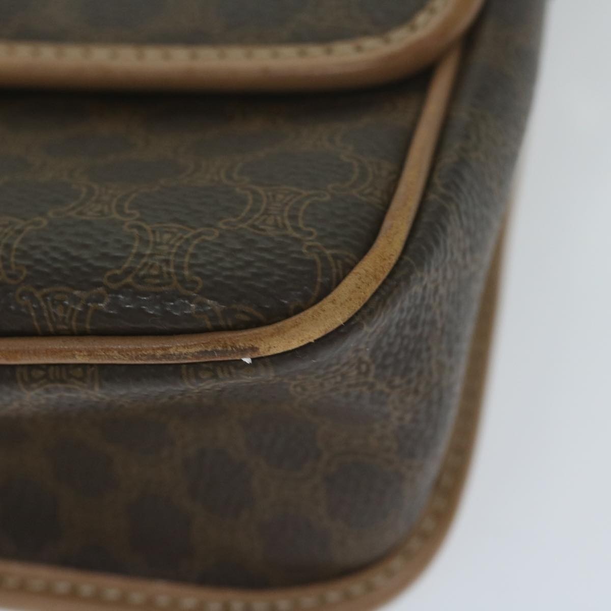 CELINE Macadam Canvas Shoulder Bag Pvc Brown - 14