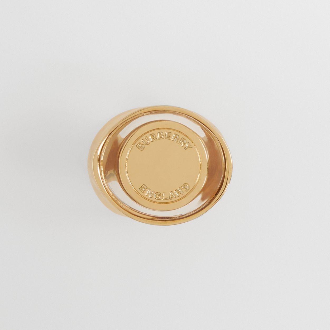 Resin and Gold-plated Signet Ring - 4