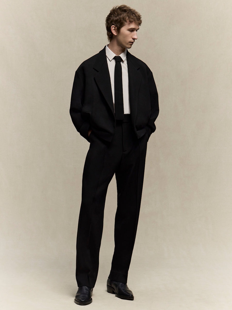 Wool Gabardine Notch Lapel Jacket - 4