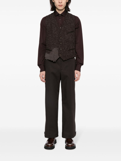 Ziggy Chen patchwork linen waistcoat outlook