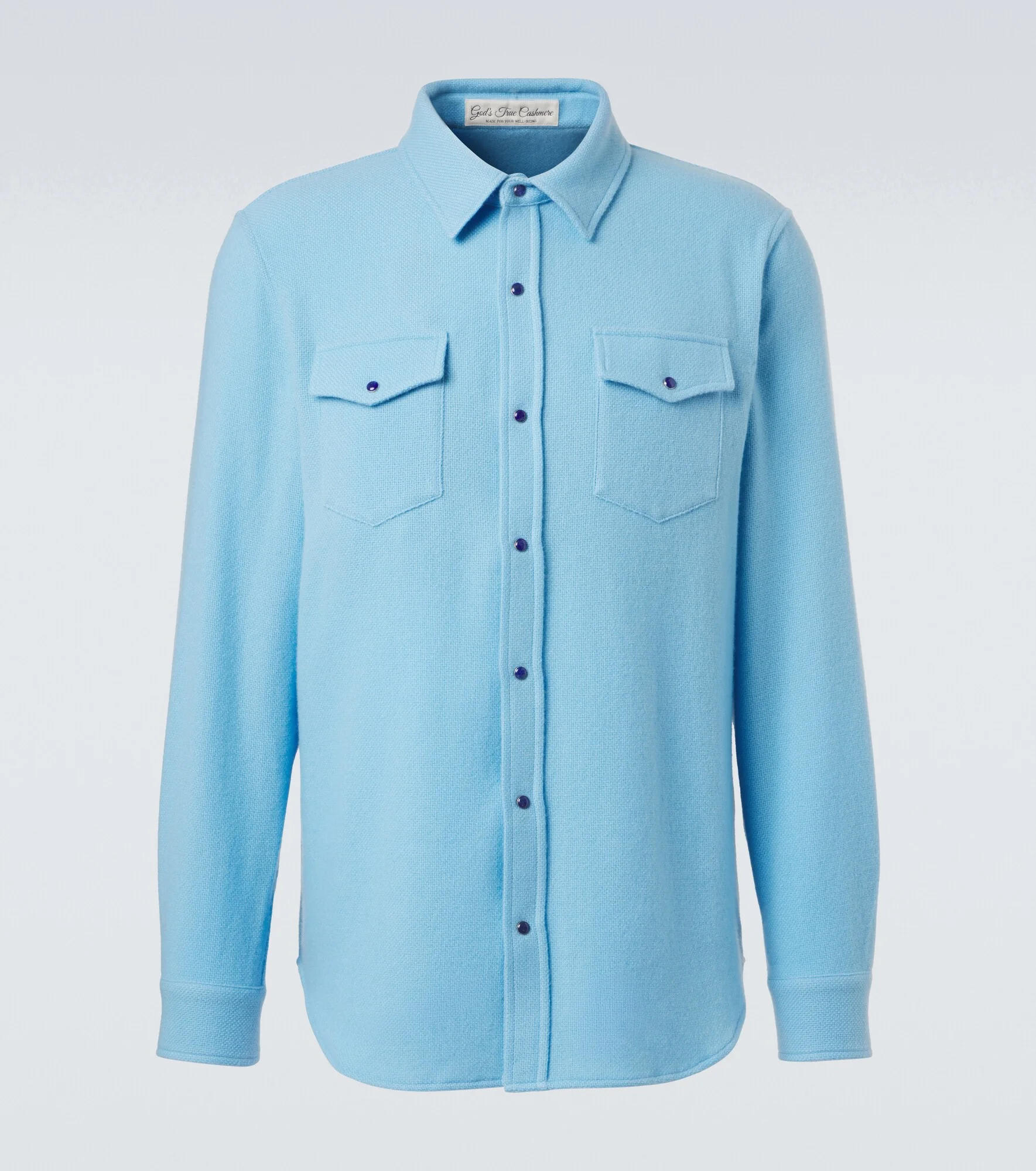 Blue Lagoon cashmere shirt with lapis lazuli - 1