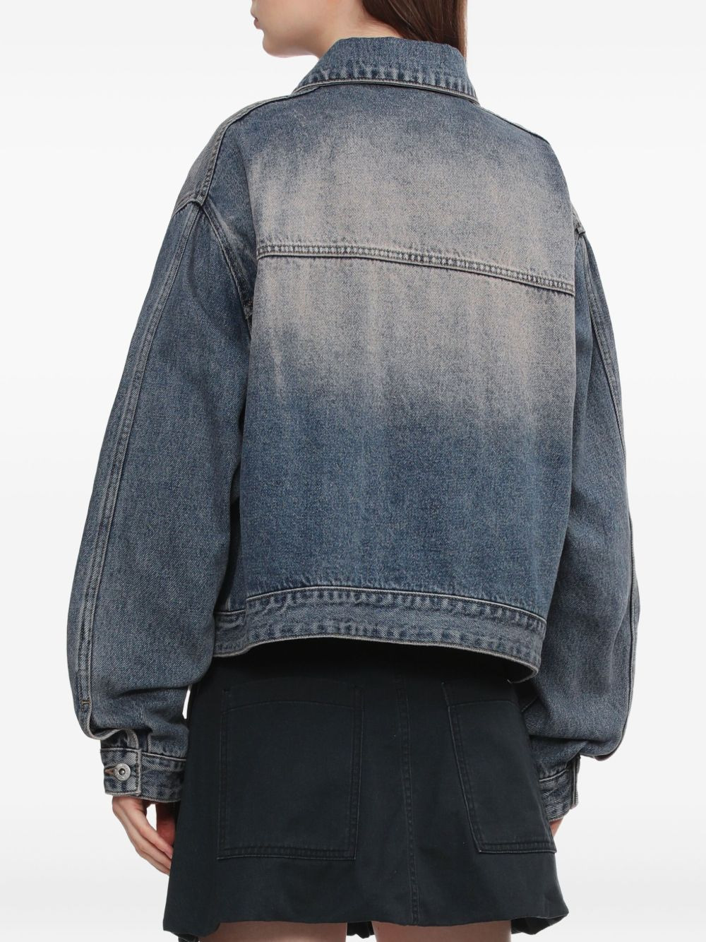 button-fastening denim jacket - 4