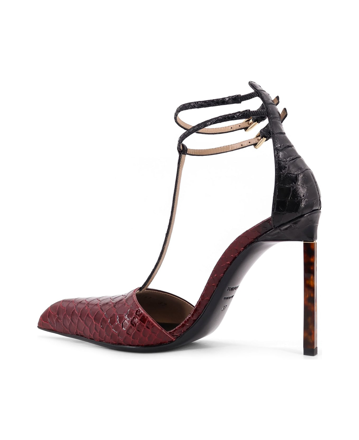 Python-effect Leather Pumps - 3