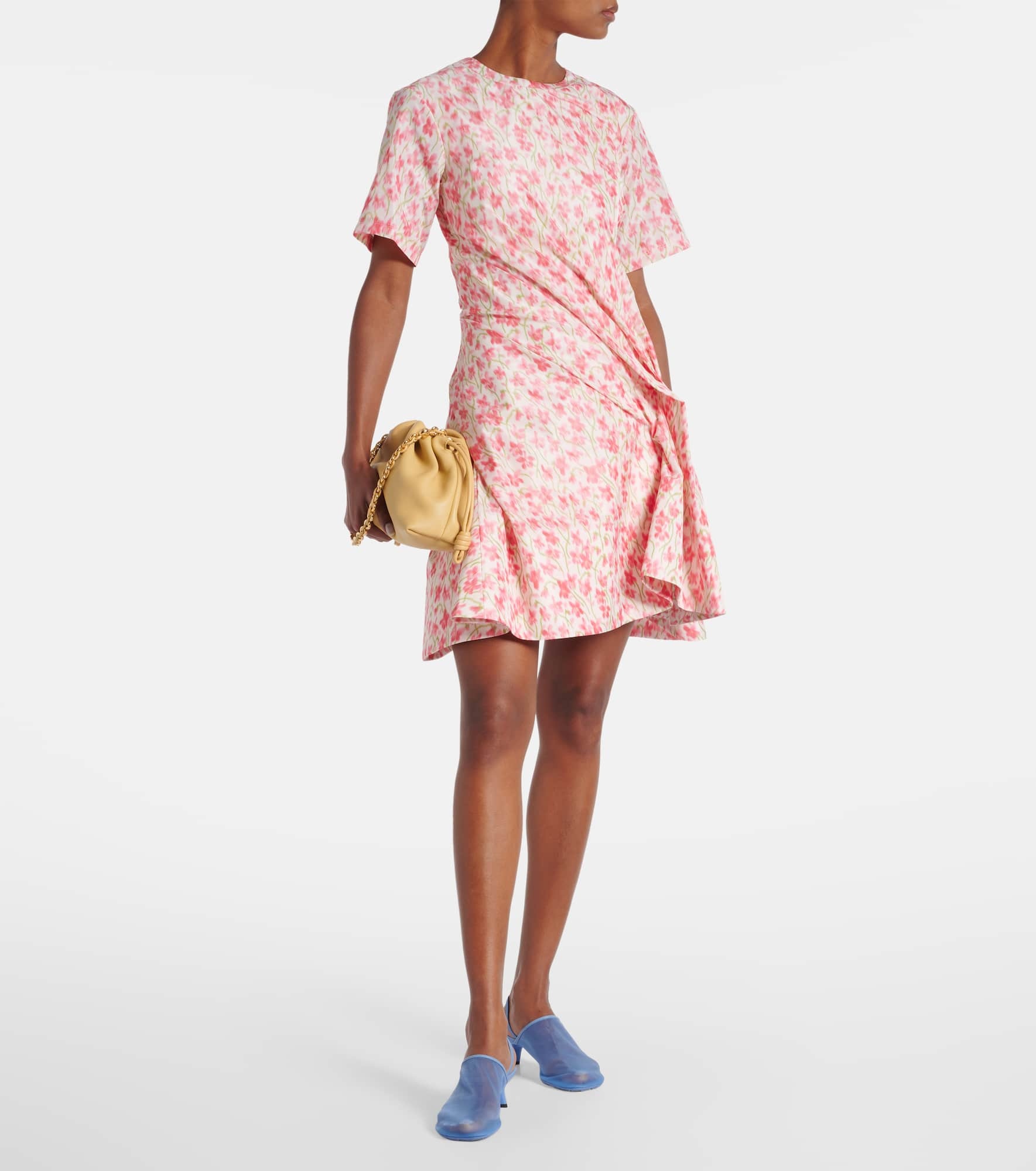 Floral gathered minidress - 2