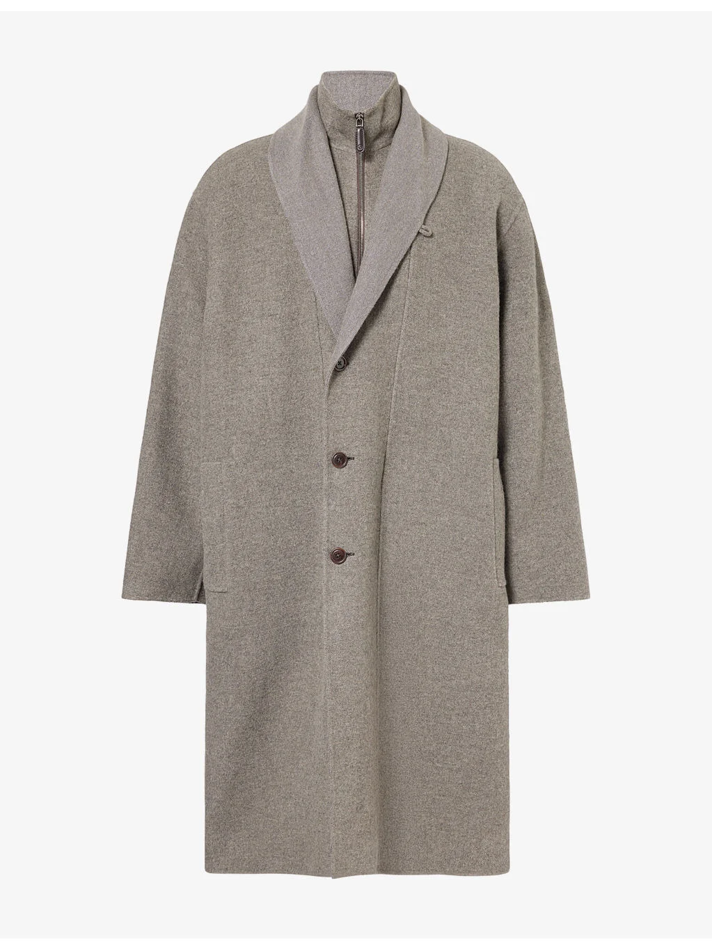 Shawl-Collar Cashmere, Silk And Cotton Overcoat - 1