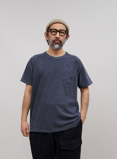 Nigel Cabourn 5.6oz Basic T-Shirt Pigment in Blue outlook