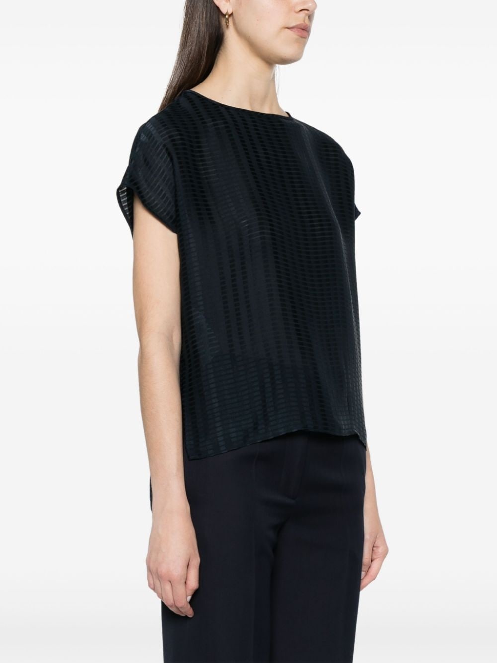 sheer-panels striped T-shirt - 3