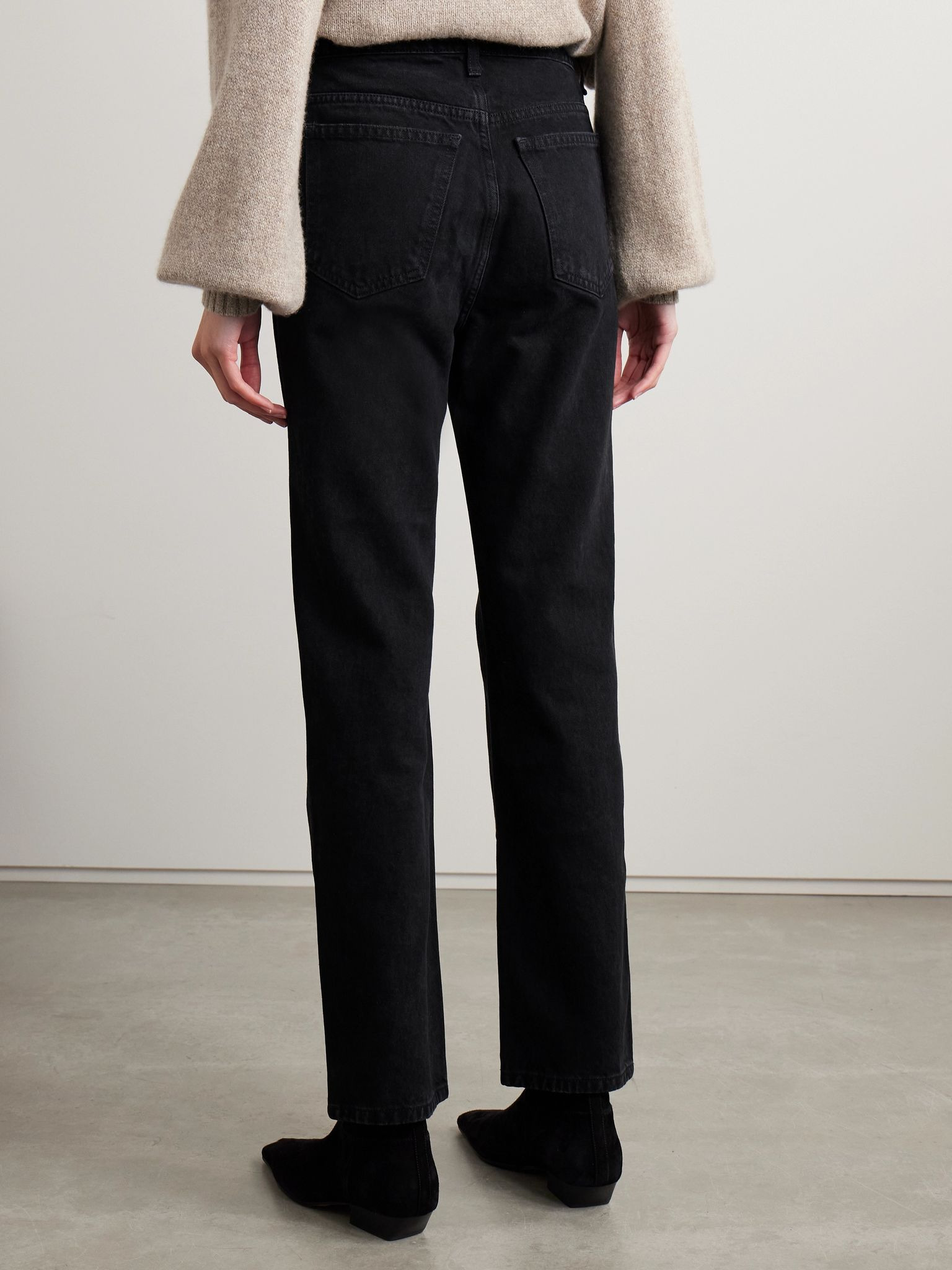 Abigail cropped high-rise straight-leg jeans Black - 3