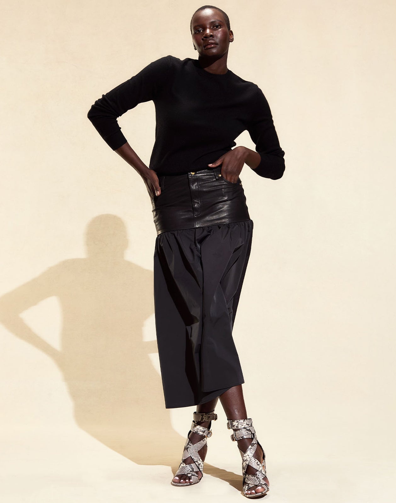 Downtown Leather Nylon Skirt - 3