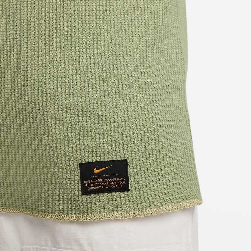 Nike Life Long Sleeve Heavy Waffle Top 'Green' DX0895-386 3