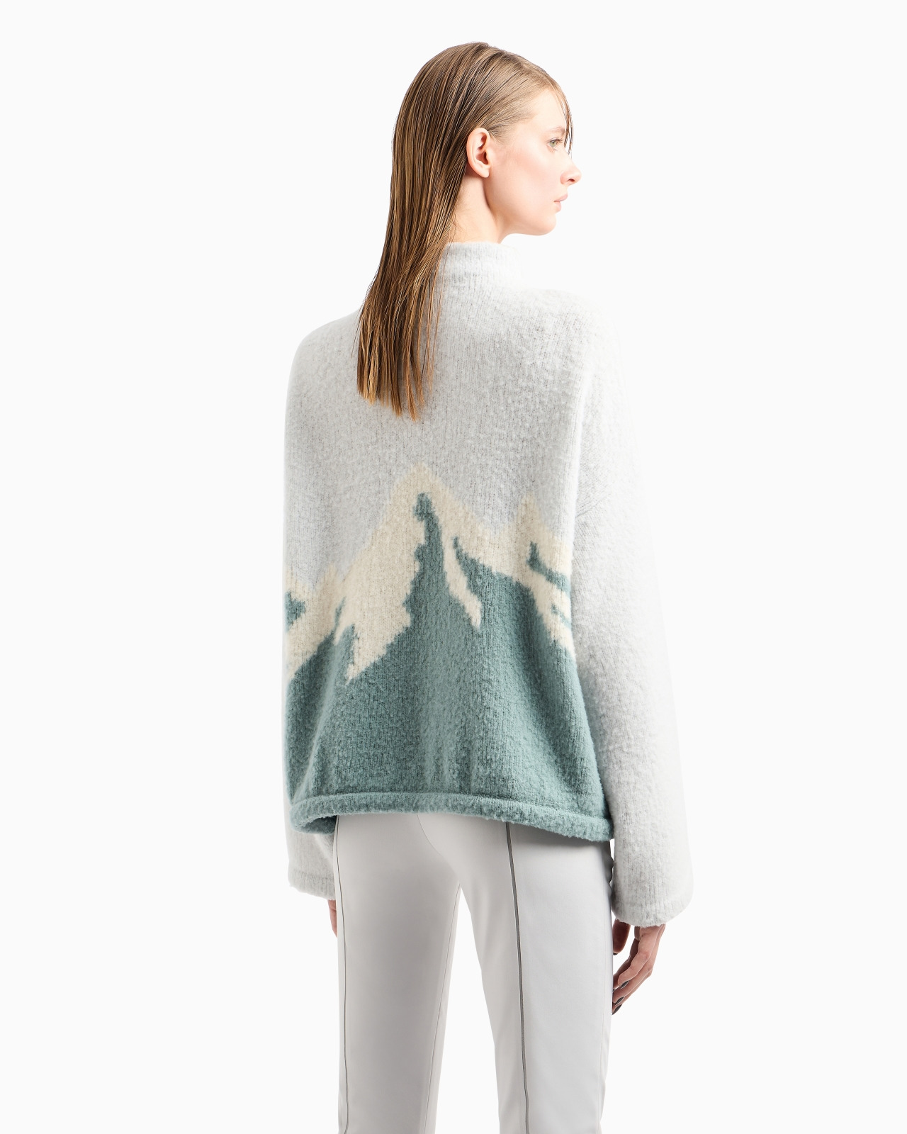 GIORGIO ARMANI NEVE JUMPER IN A JACQUARD VIRGIN WOOL BLEND - 3