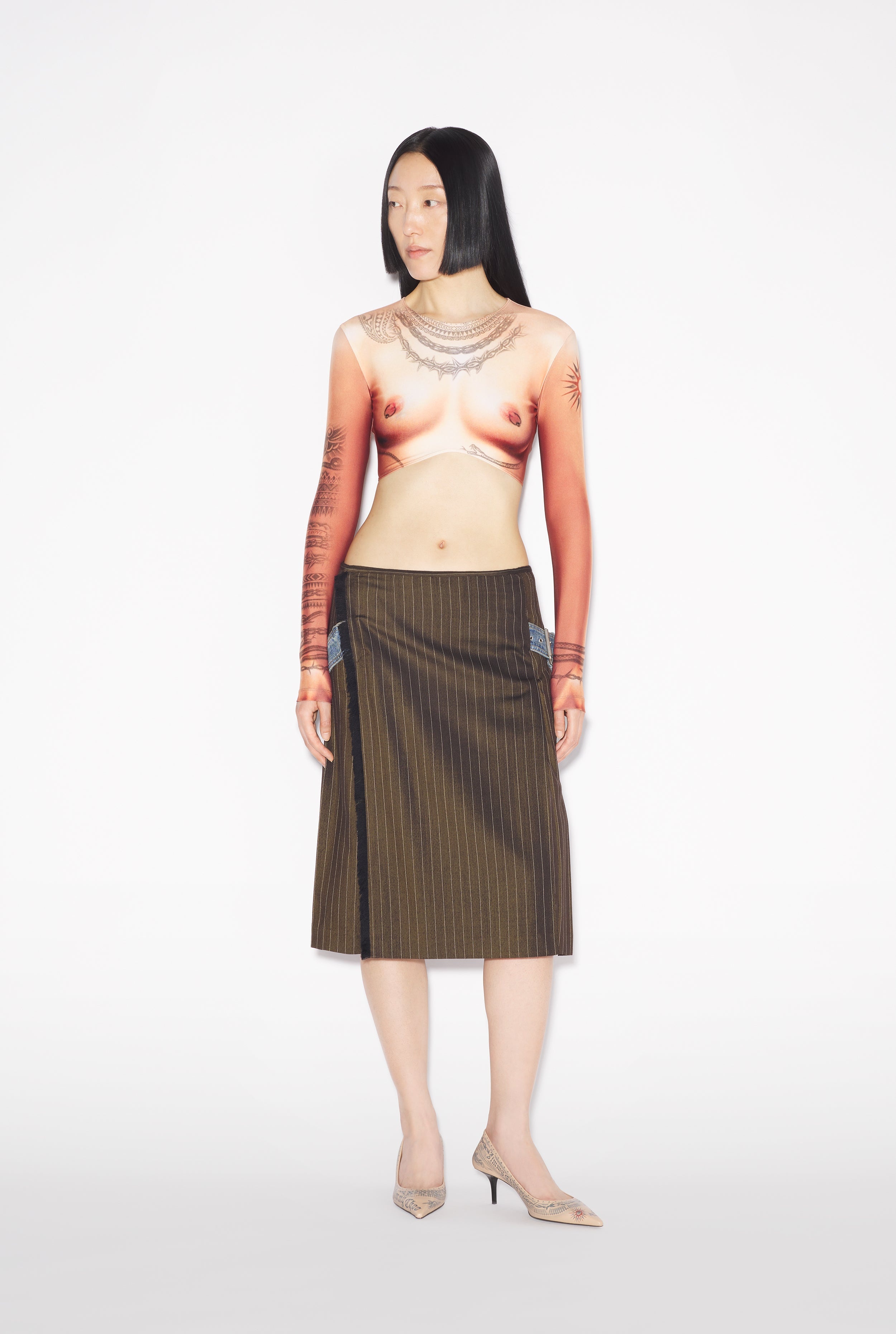 THE NUDE BODY TATTOO CROP TOP - 2