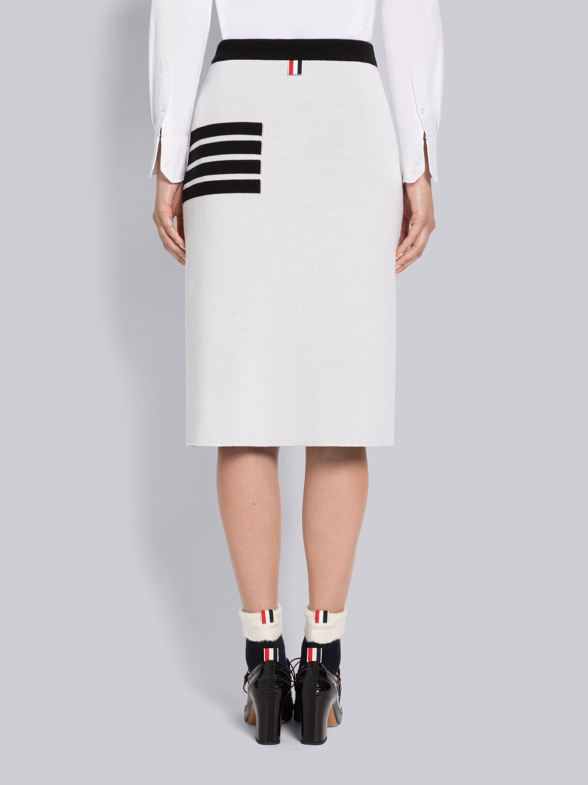 Double Face Merino 4-Bar A-line Skirt - 3