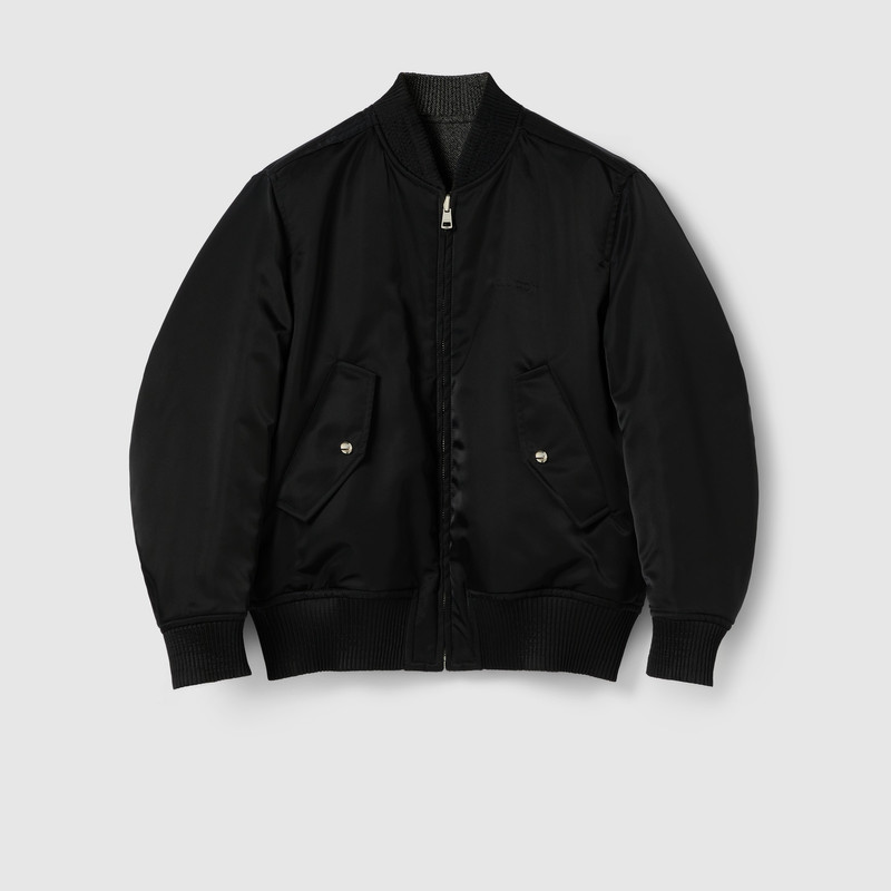 Herringbone wool mouliné bomber jacket 8
