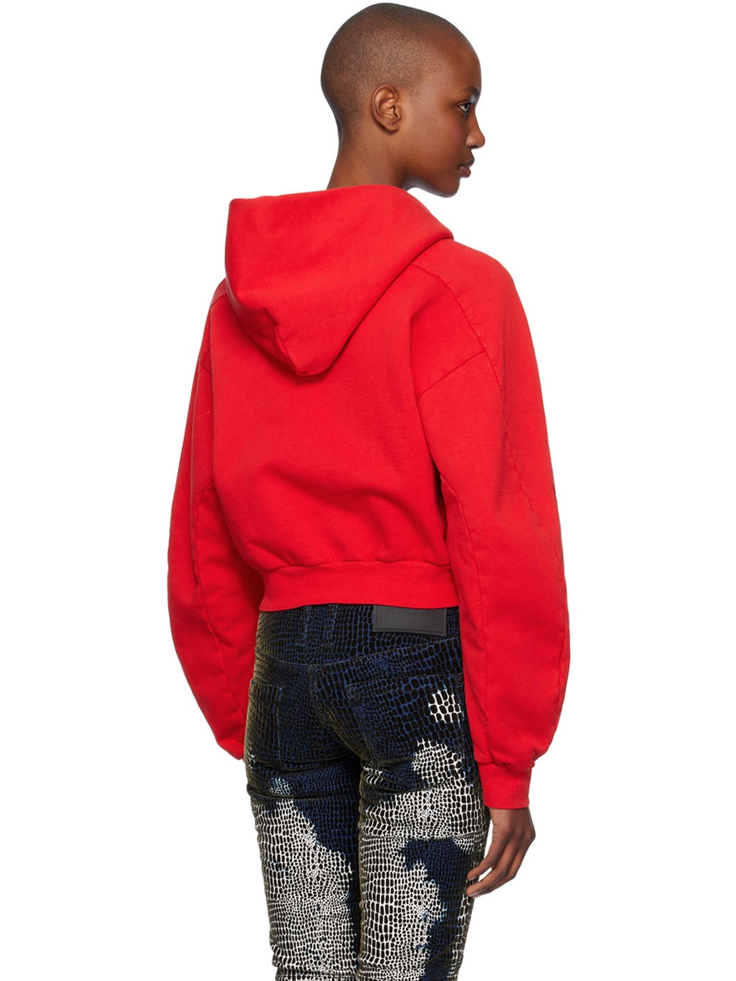Red Multiline Zip Hoodie - 3