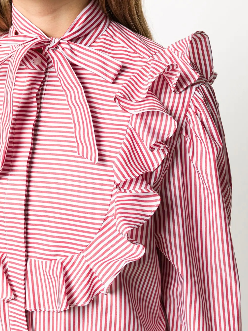 ruffle-trim striped shirt - 5