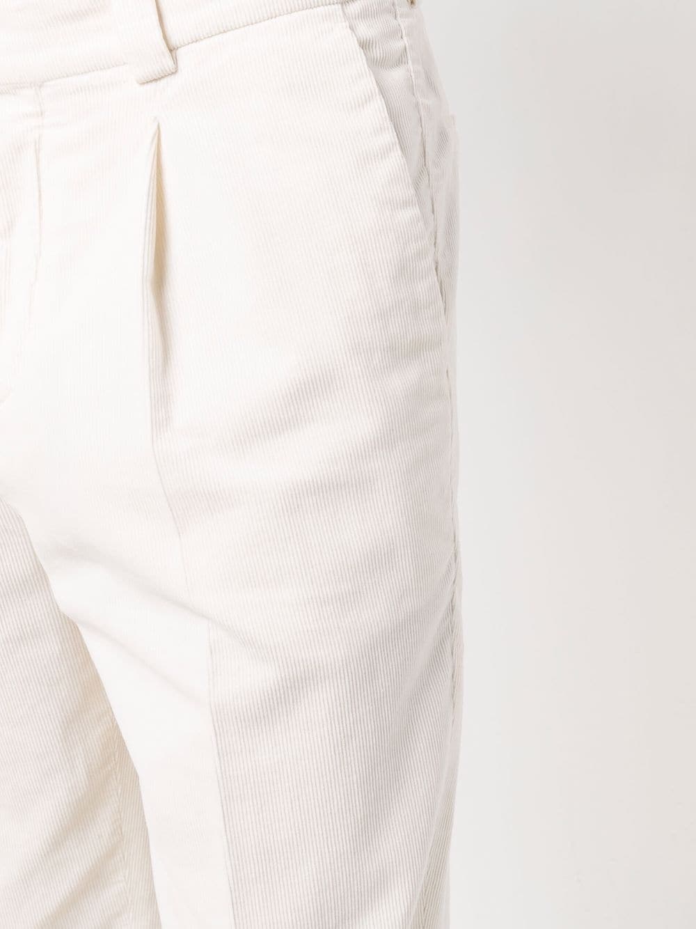 pleat-detail cotton trousers - 5