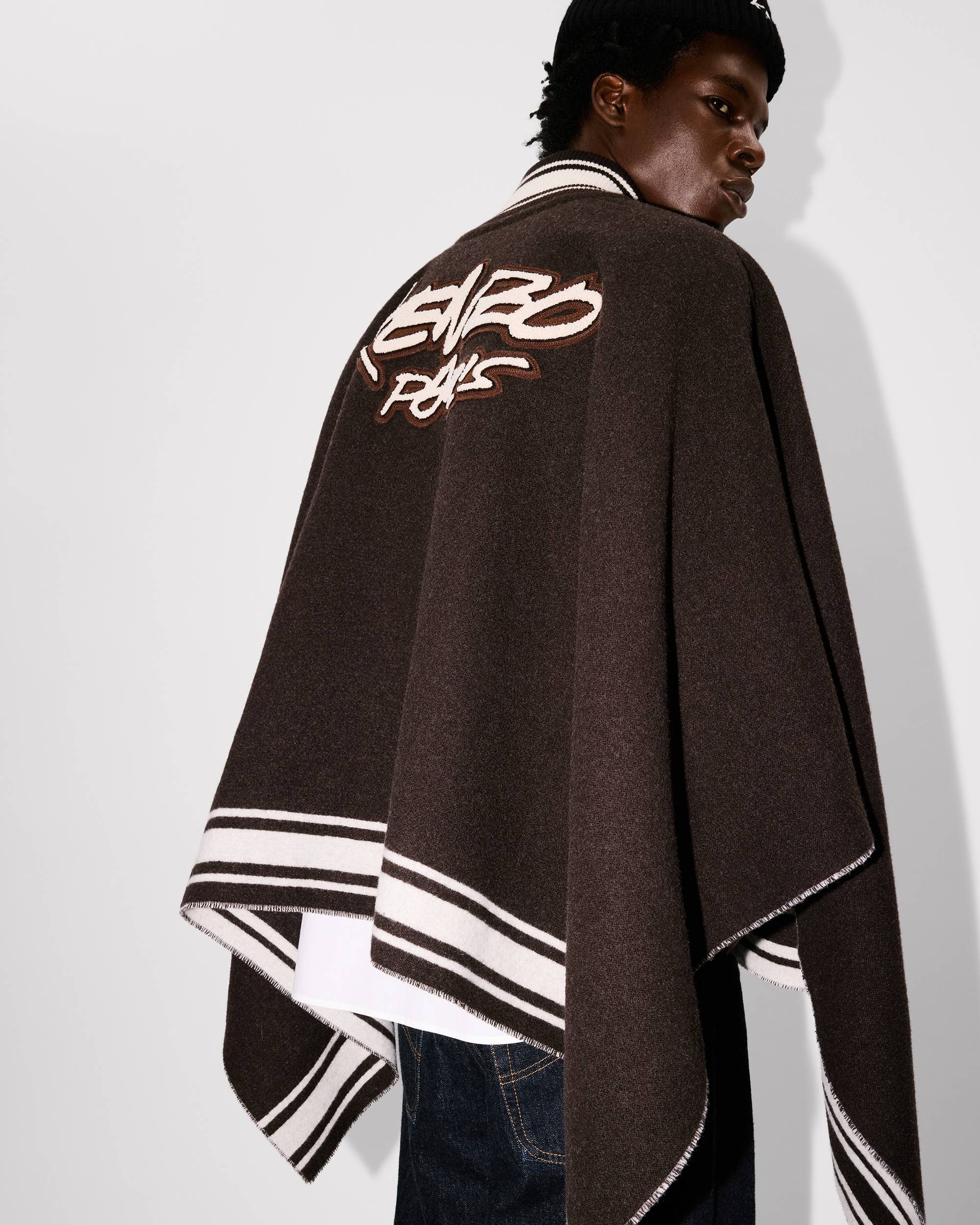 'Kenzo x Futura 2000' poncho in wool - 13