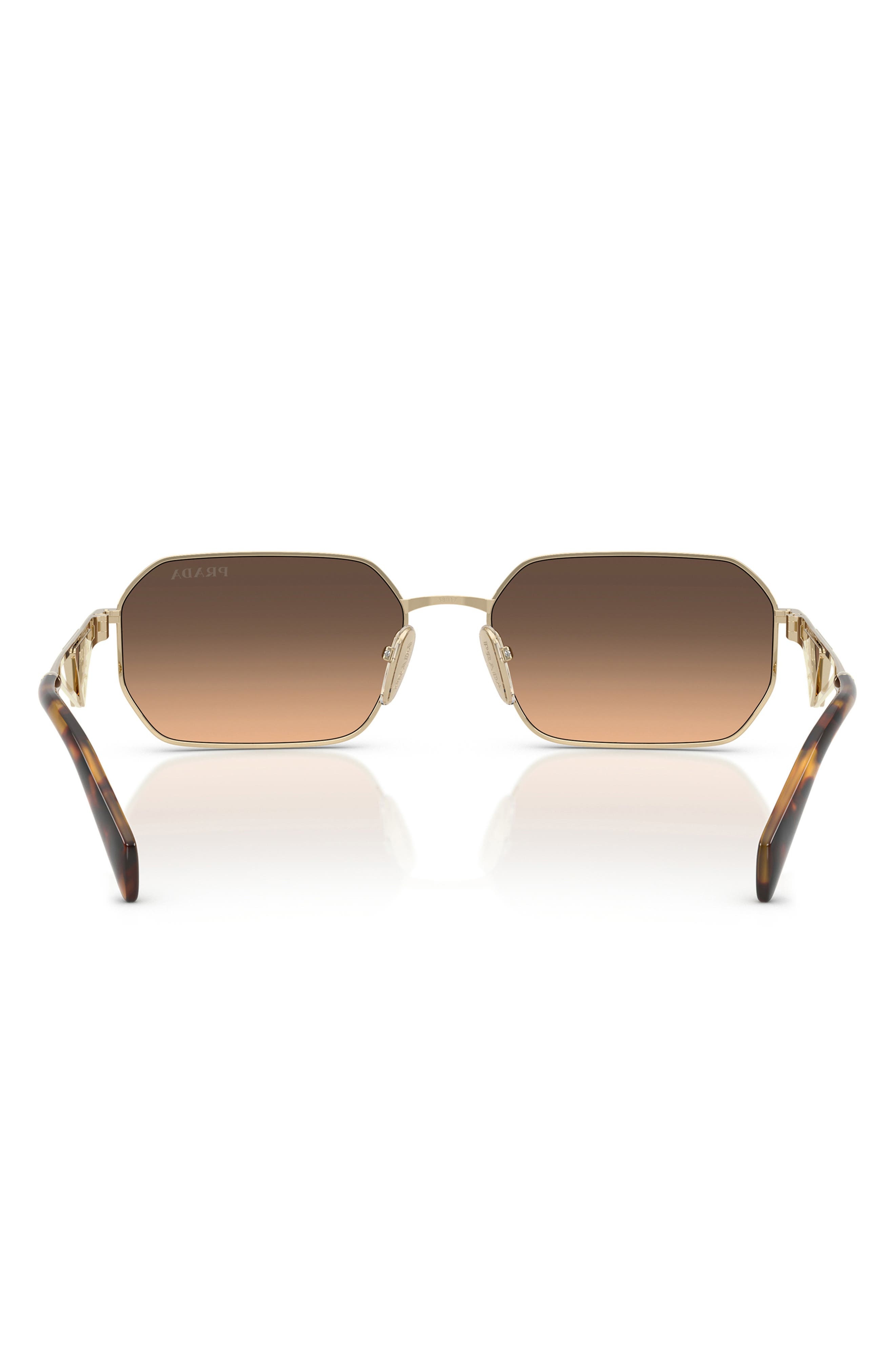 Prada 58mm Gradient Rectangular Sunglasses in Pale Gold at Nordstrom - 5