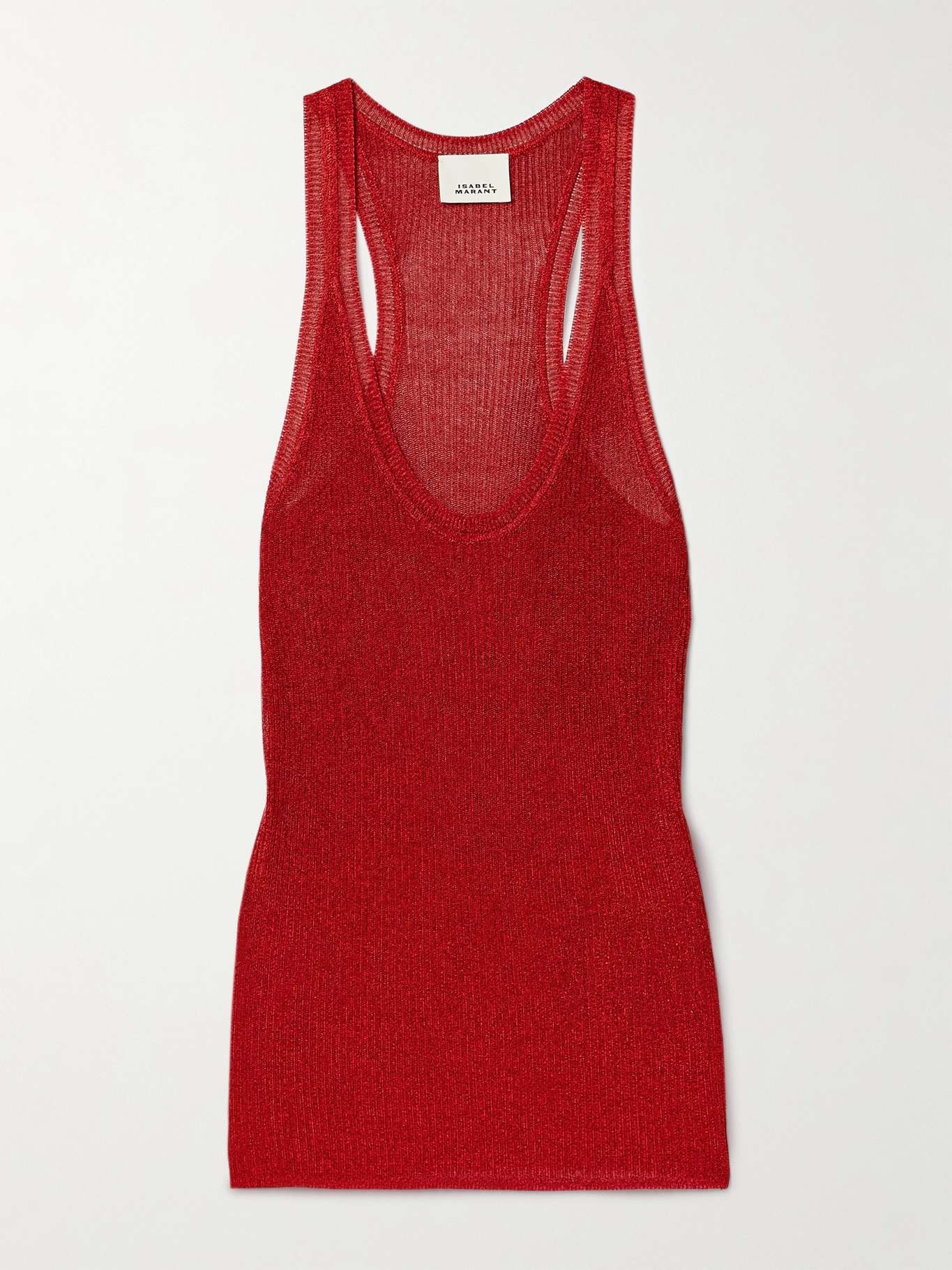 Joely metallic ribbed-knit tank - 1