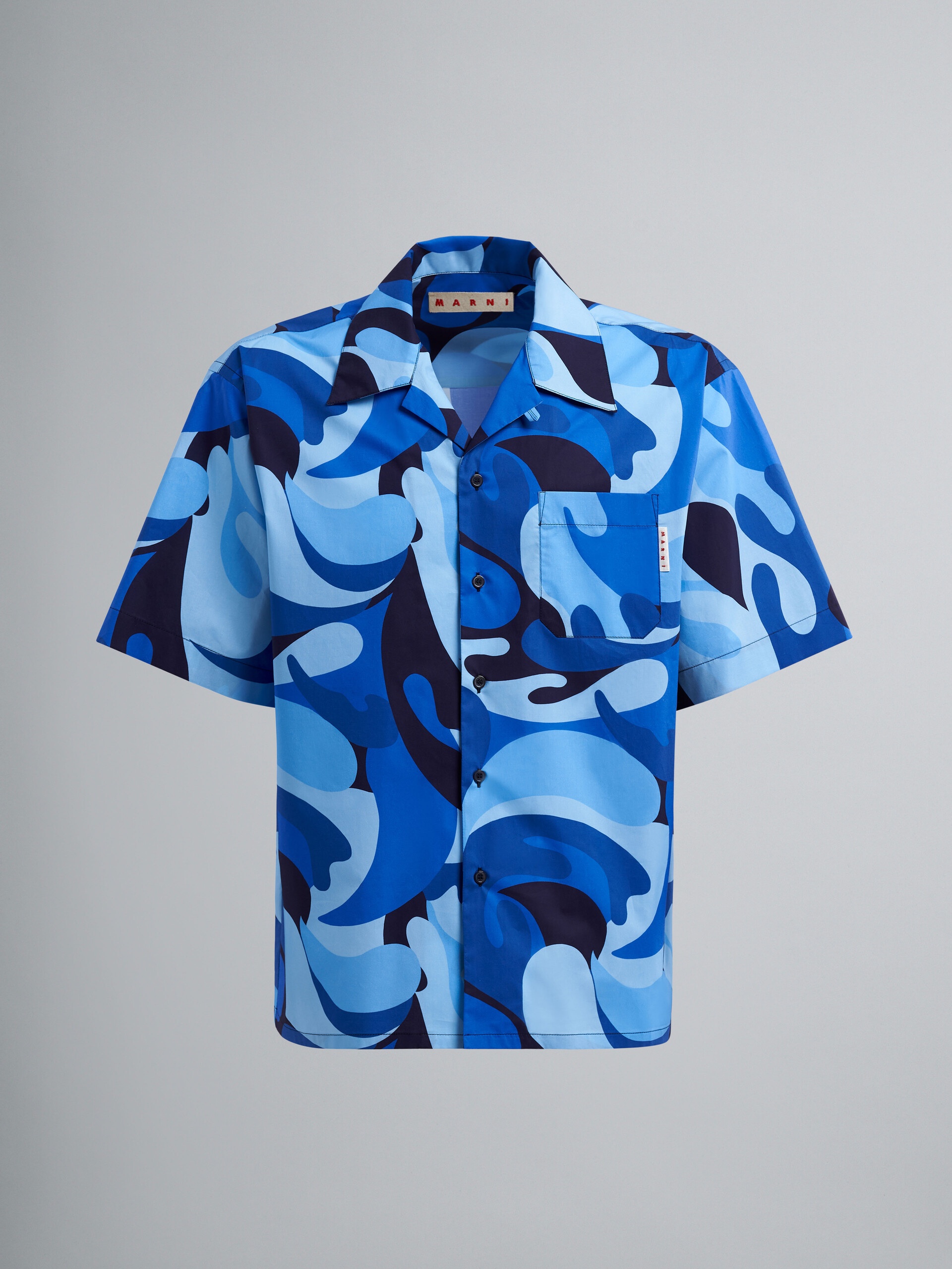 50S CAMO PRINT POPLIN BOWLING SHIRT - 1