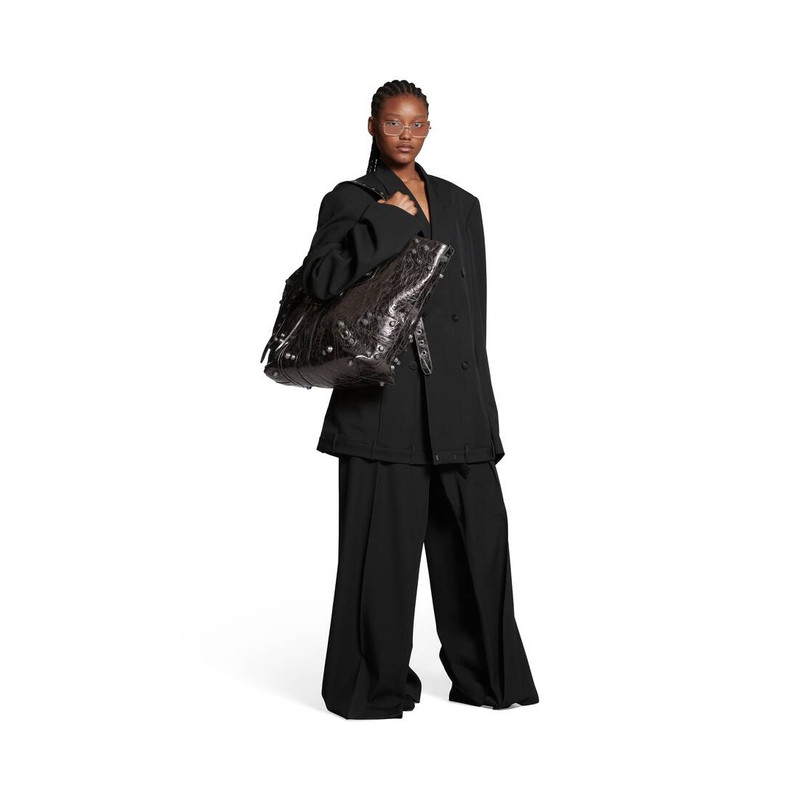 Women's Le Cagole Large Carry All Bag Metallized  in Grey 2