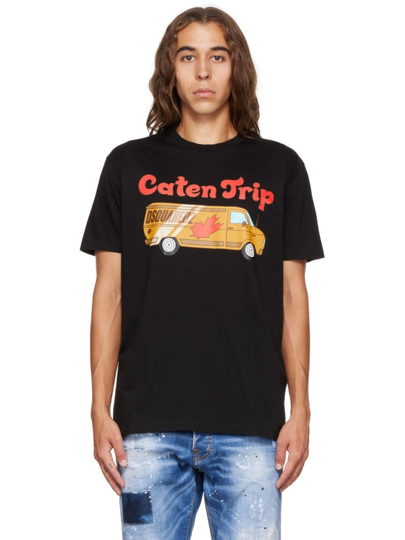 Black Caten Trip Cool T-Shirt 1
