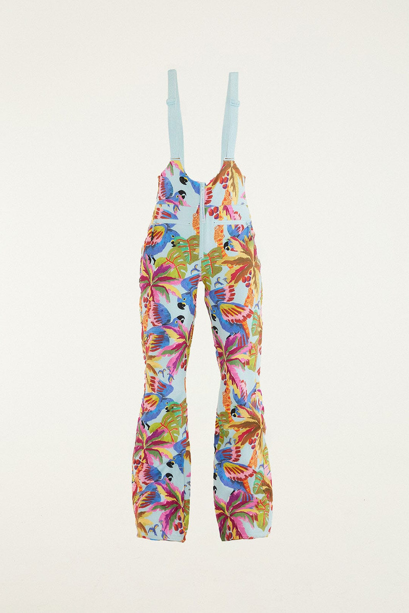 Blue Macaw Suspenders Ski Pants - 1