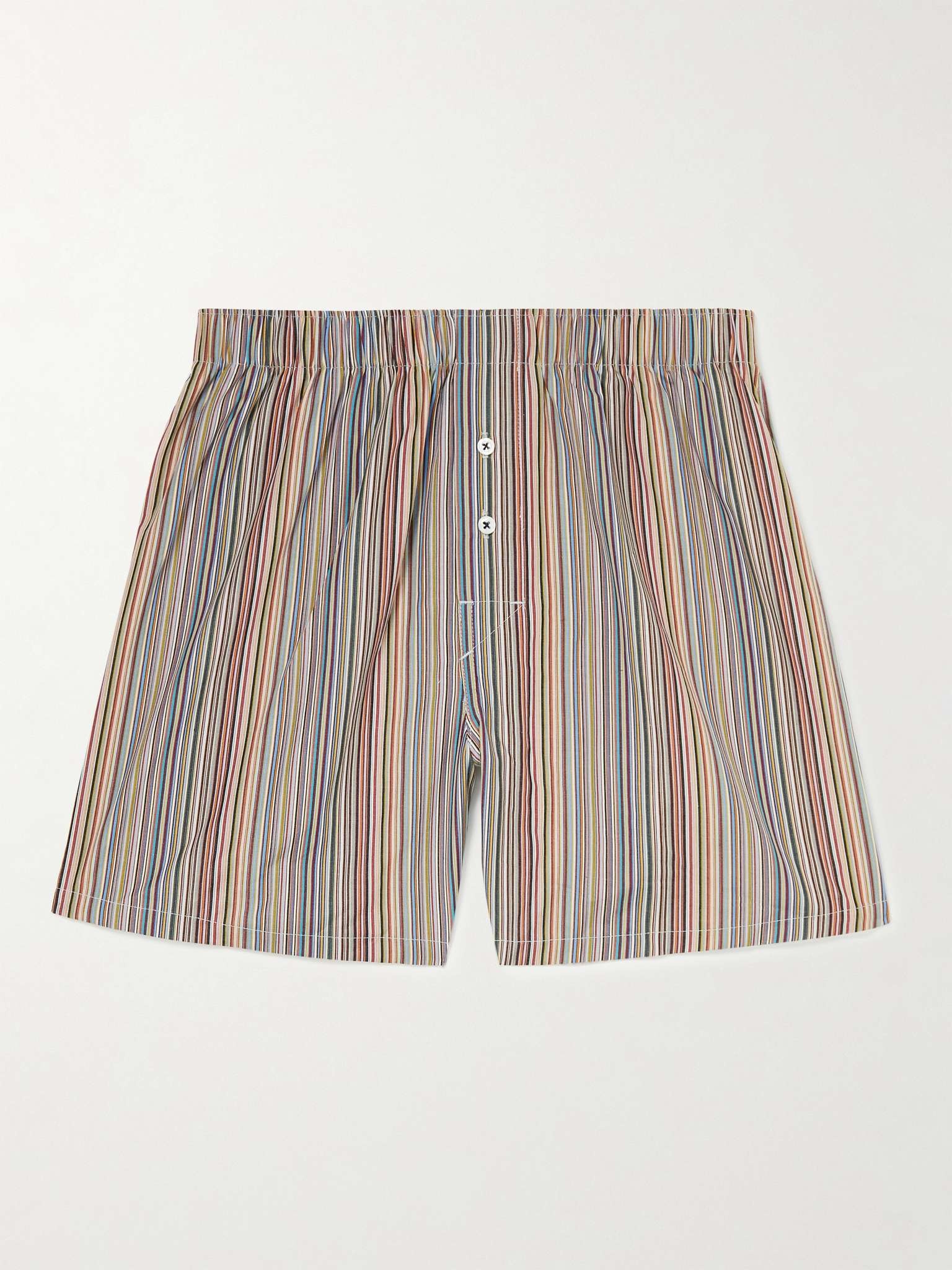 Striped Cotton-Poplin Boxer Shorts - 1