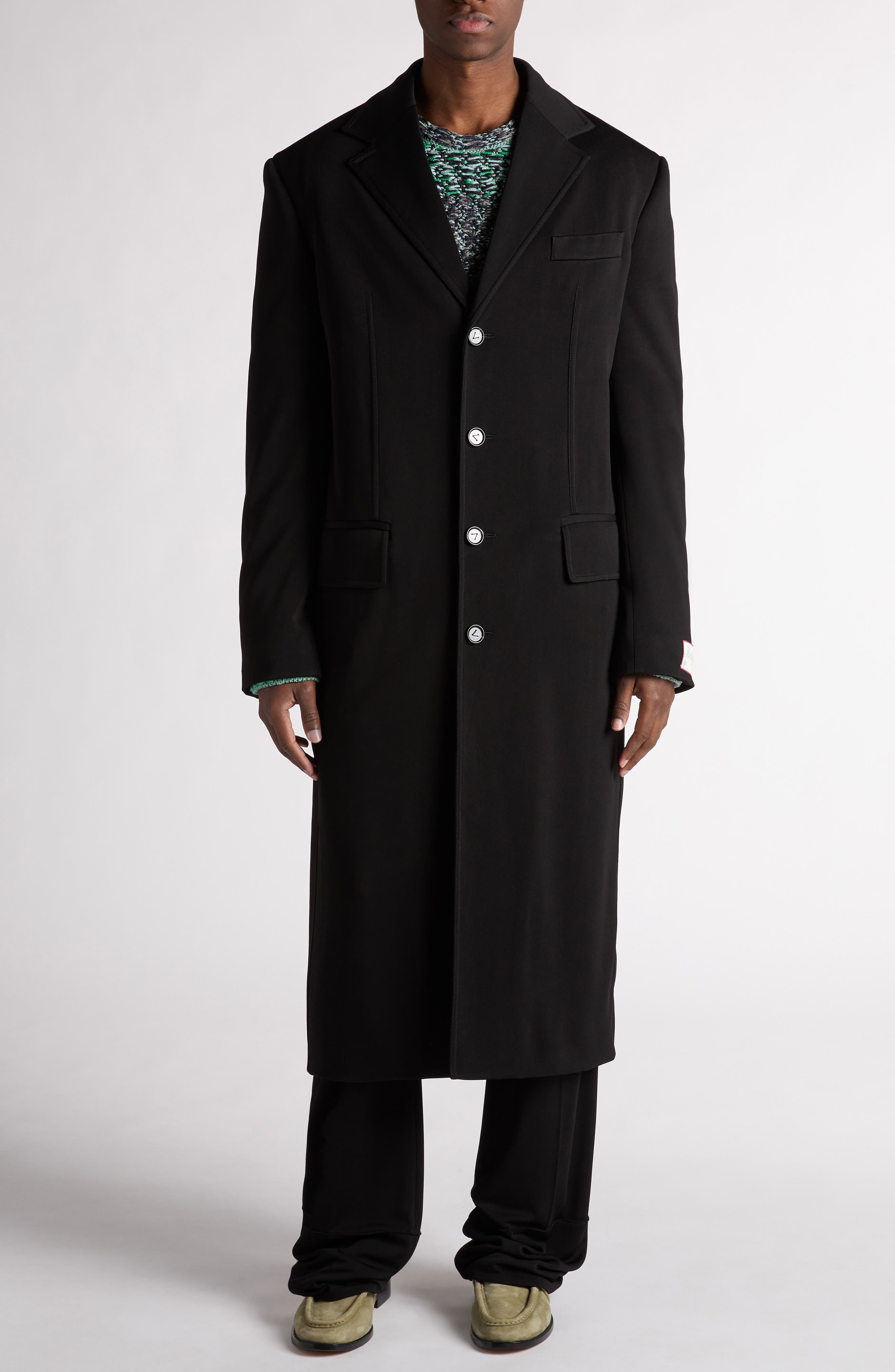 Bottega Veneta Fluid Matte Jersey Topcoat in 1000 Black at Nordstrom - 1
