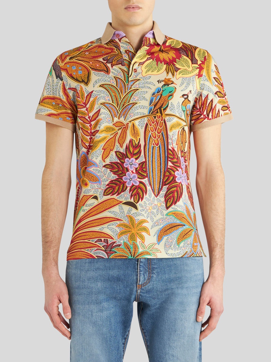 POLO SHIRT WITH PEACOCK PRINT - 2