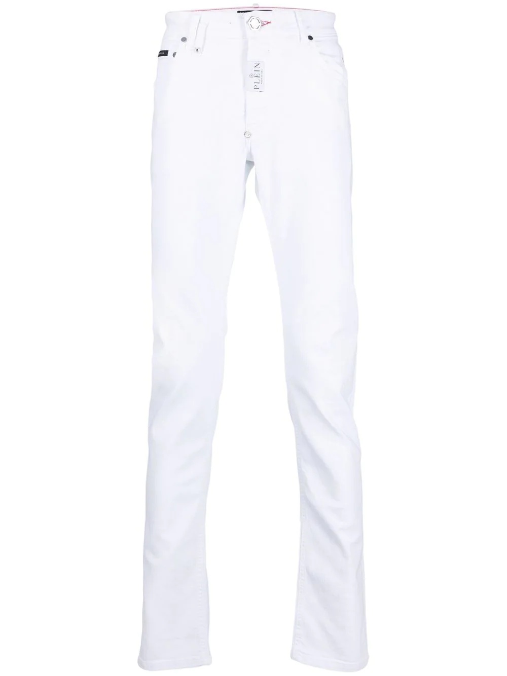 logo-patch slim-cut jeans - 1
