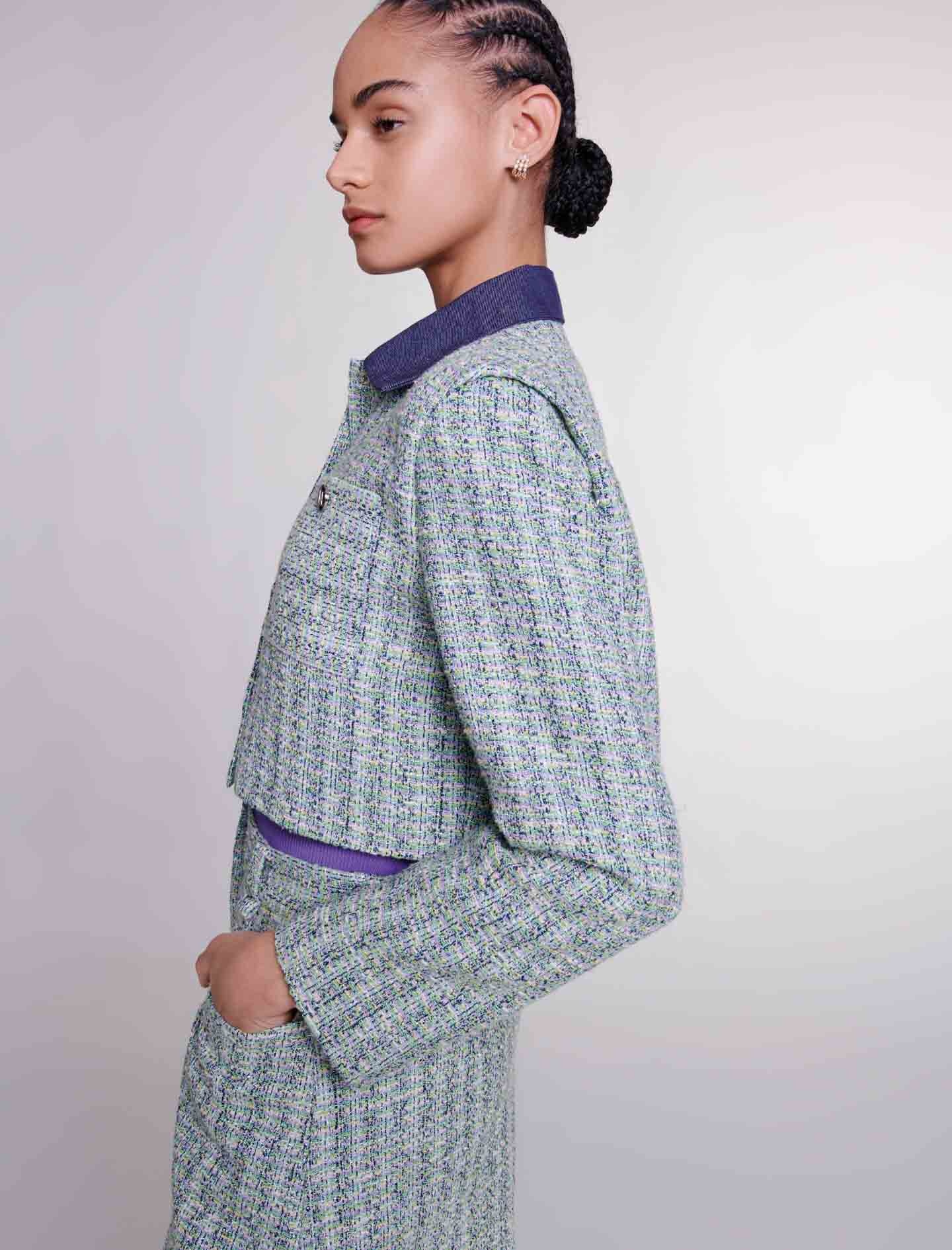 Contrast tweed cropped jacket - 3