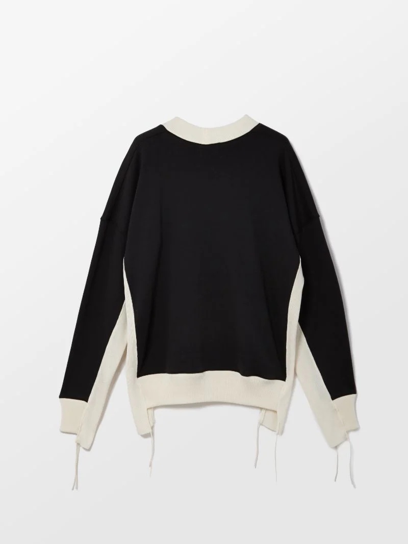 トップス AMBUSH PANEL FLEECE SWEATSHIRT AMBUSH Black Fleece Panel Sweatshirt – BlackSkinny