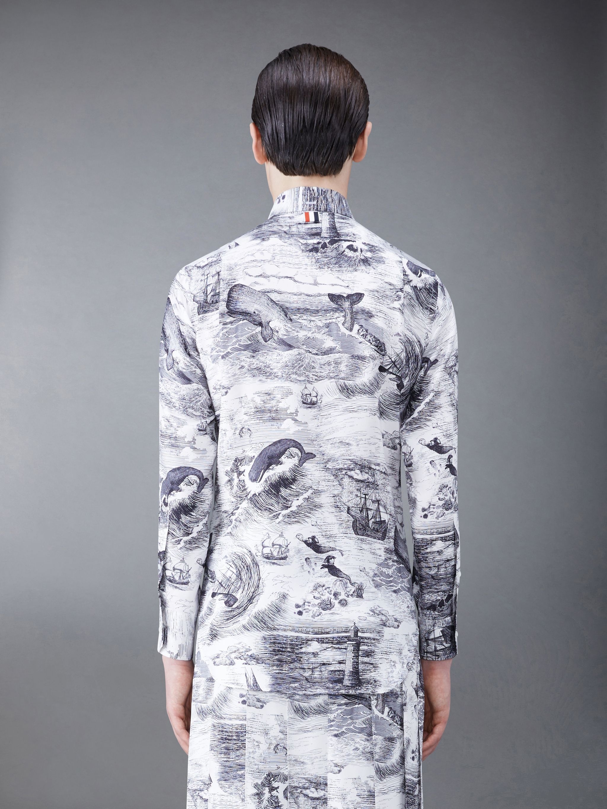 Nautical Toile Silk Twill Classic Fit Shirt - 3