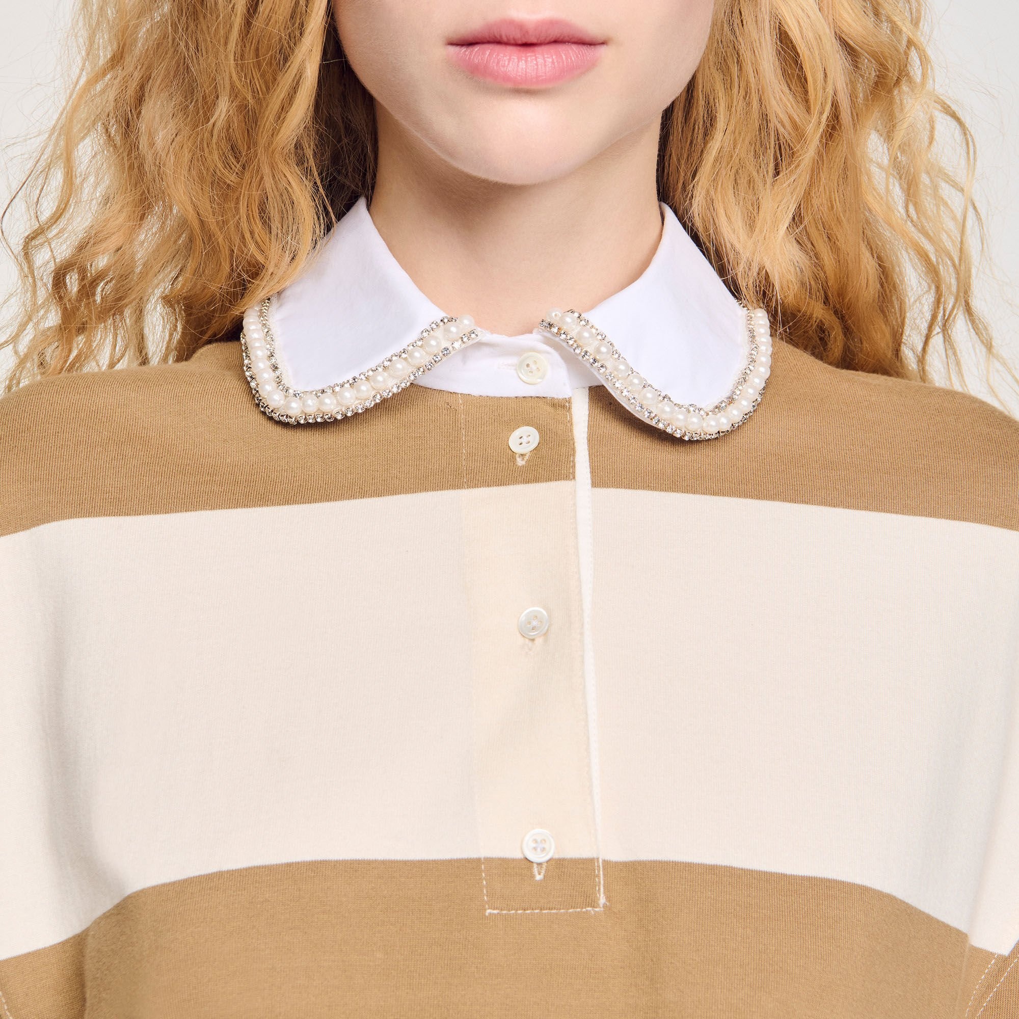STRIPED POLO-NECK T-SHIRT - 3